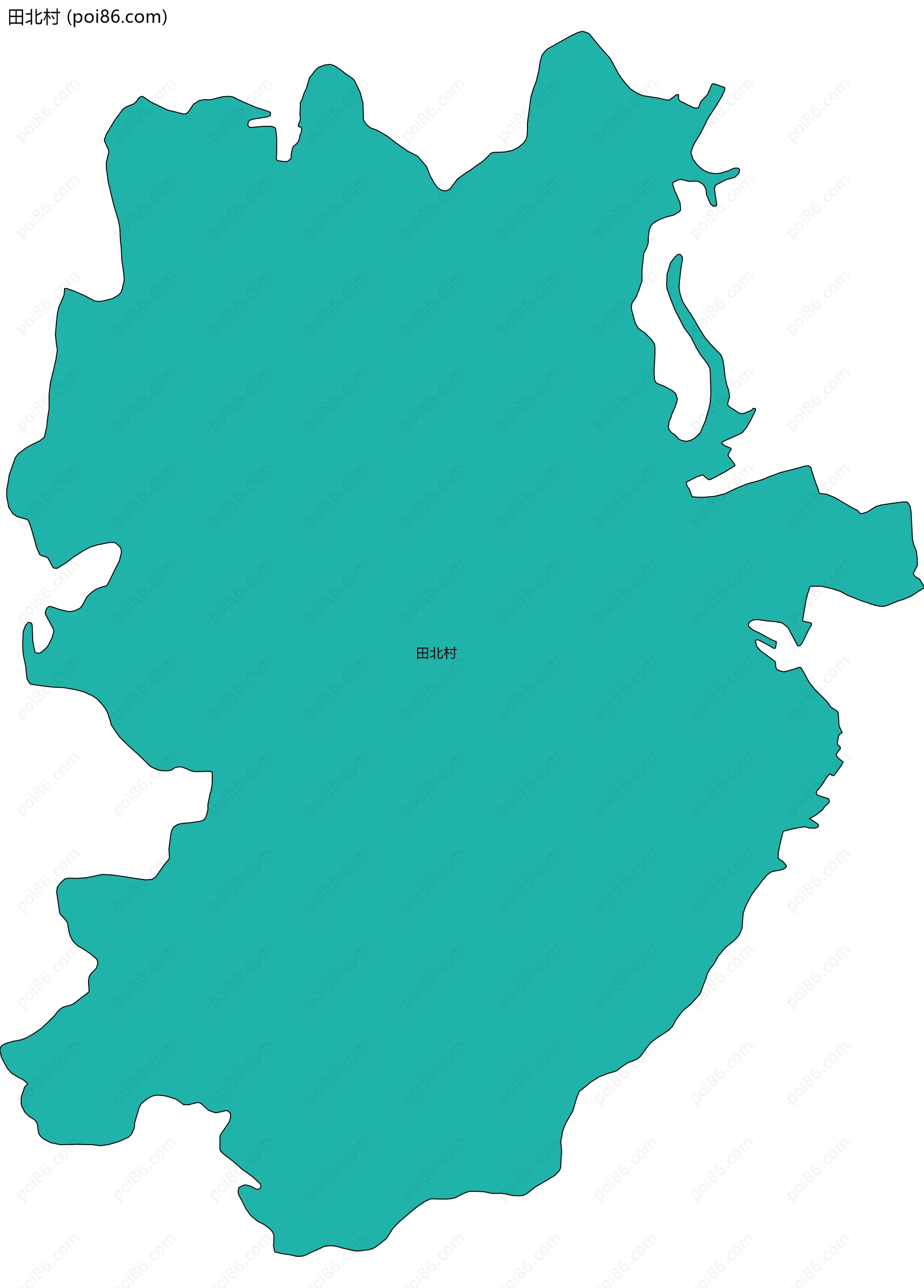 田北村边界地图