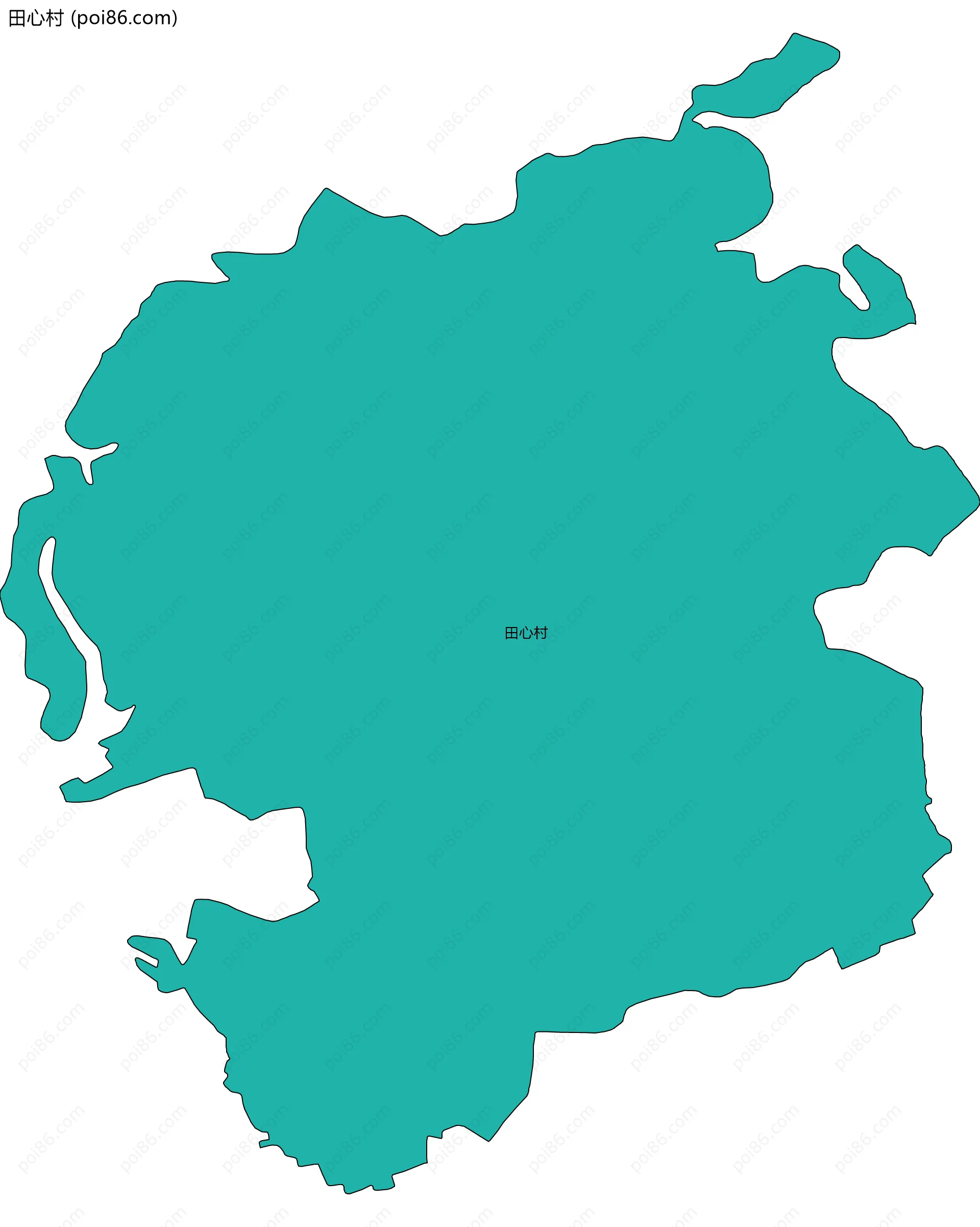 田心村边界地图