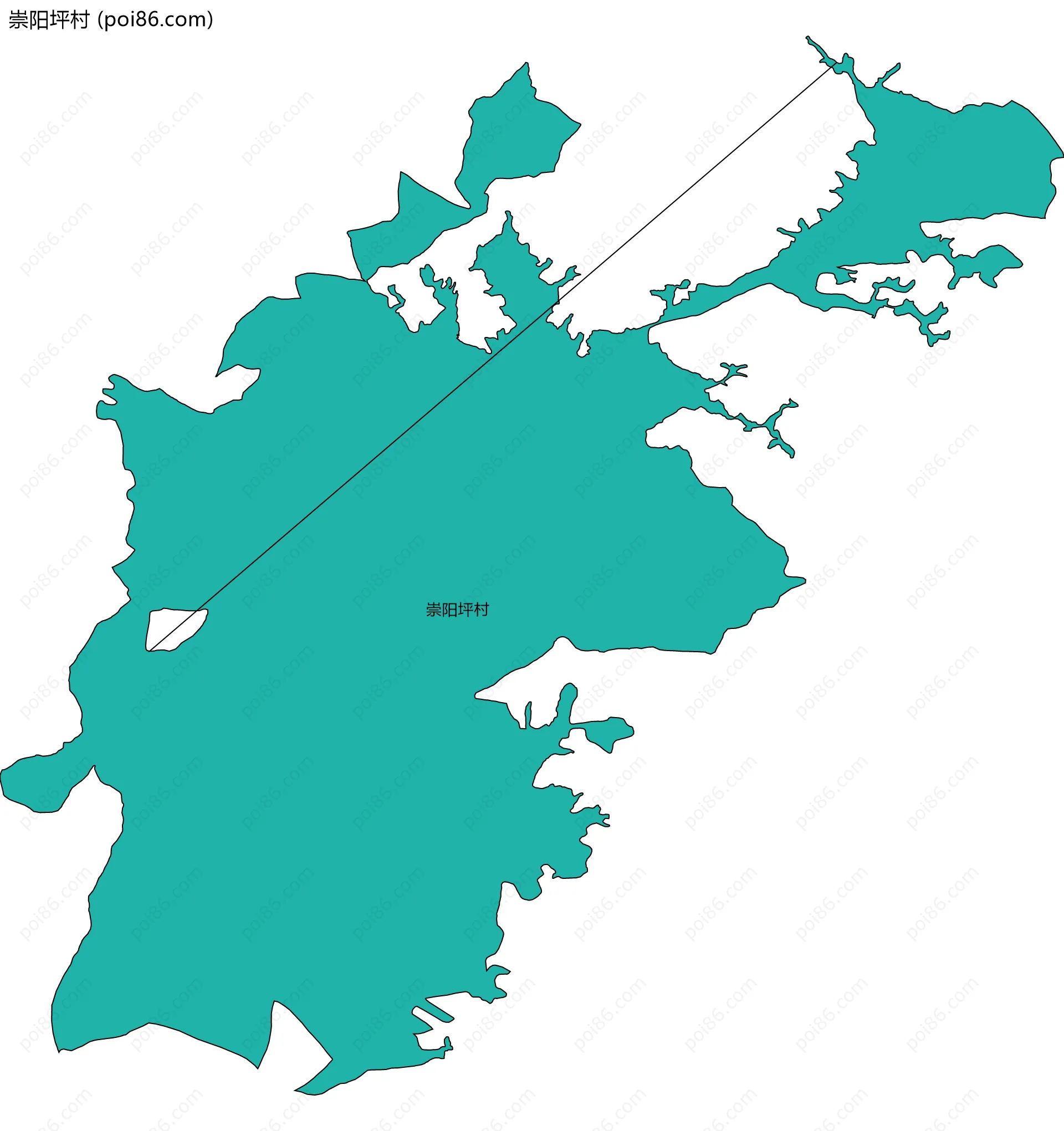 崇阳坪村边界地图