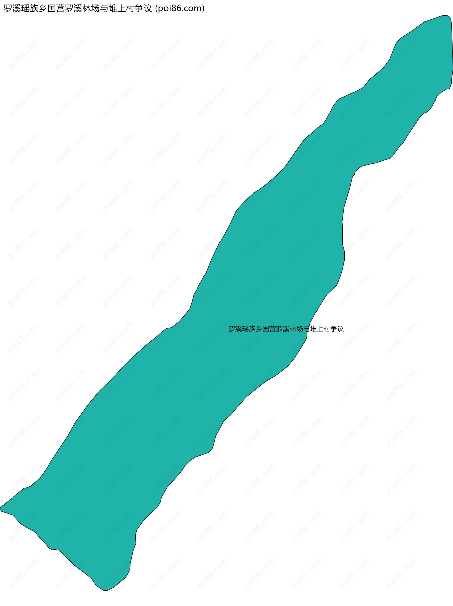 罗溪瑶族乡国营罗溪林场与堆上村争议边界地图
