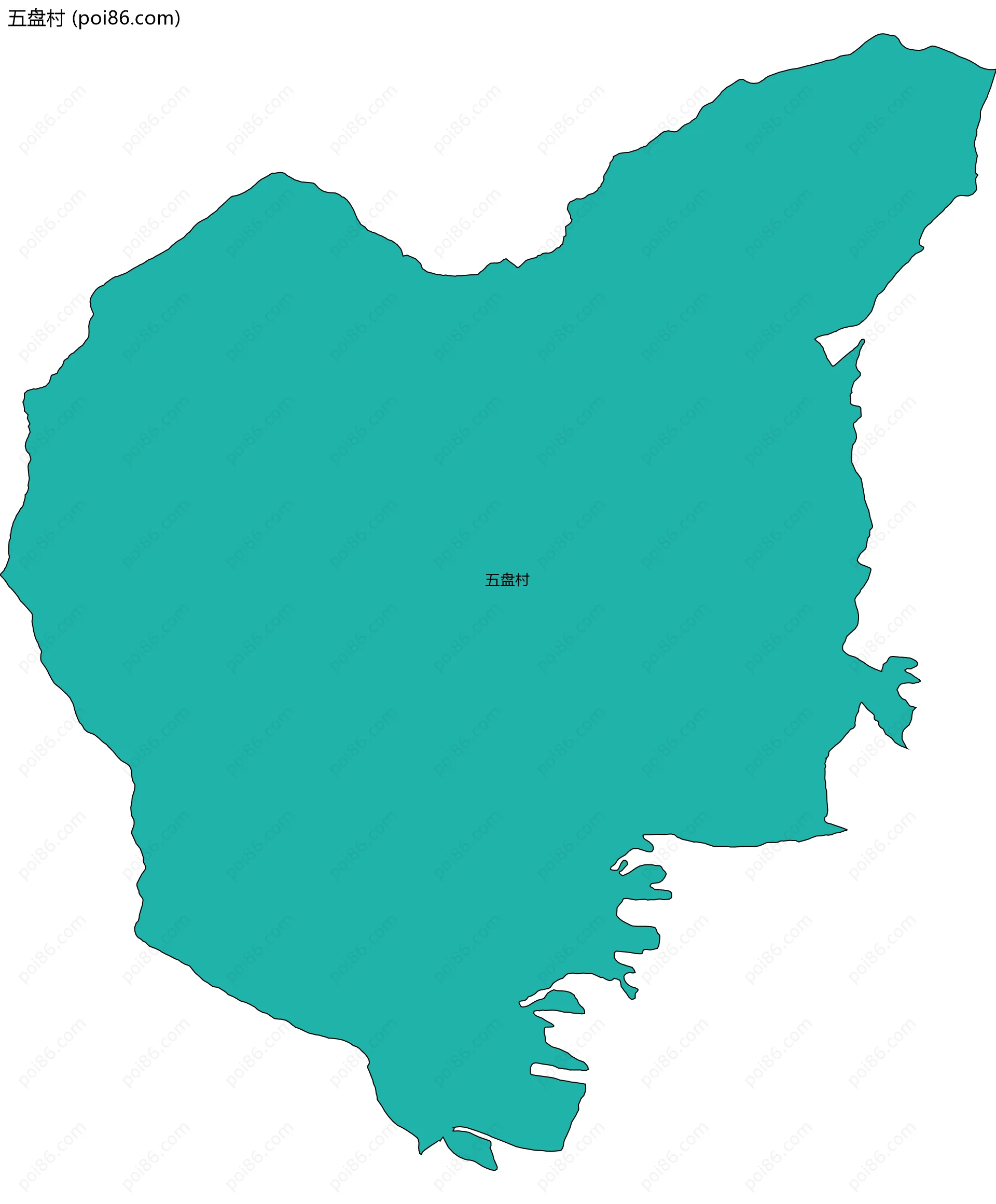 五盘村边界地图