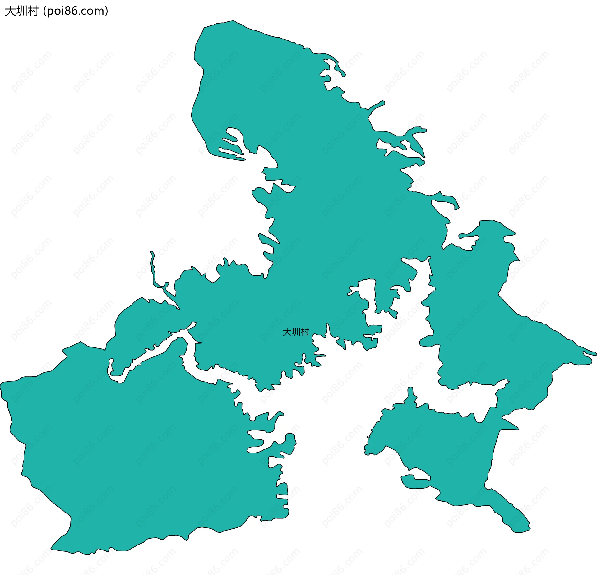 大圳村边界地图