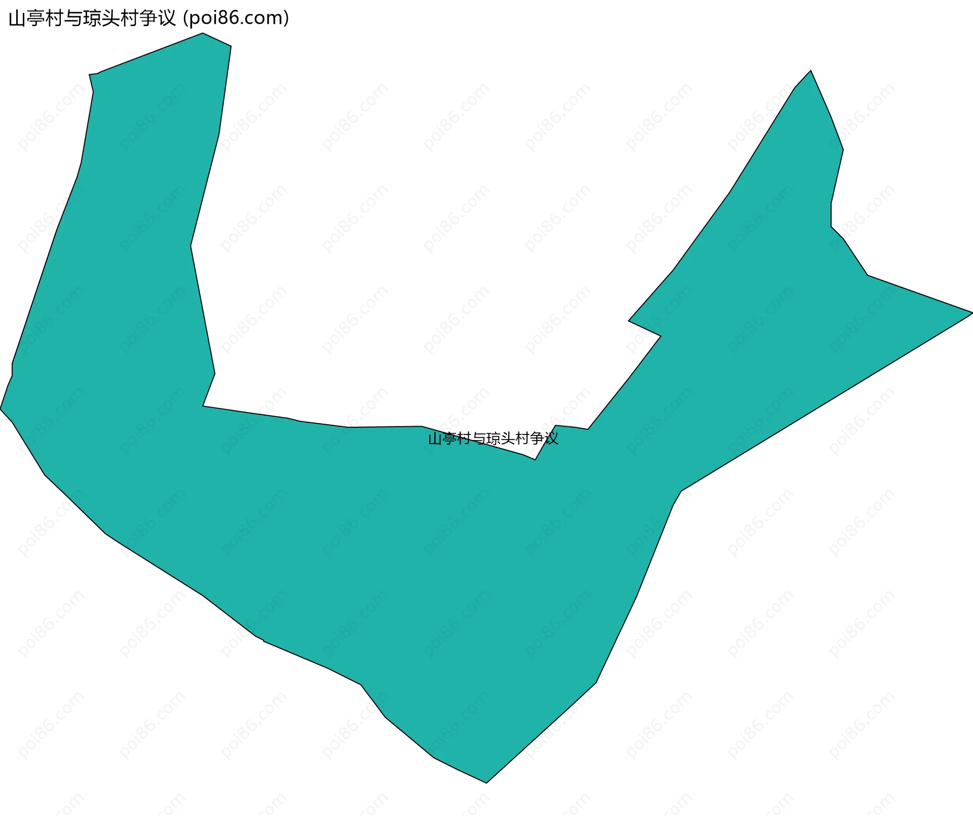 山亭村与琼头村争议边界地图