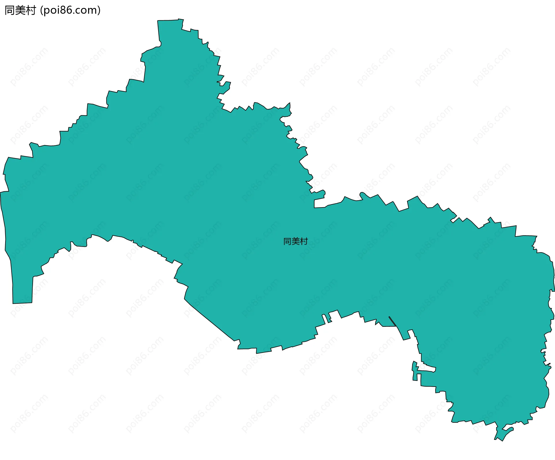 同美村边界地图