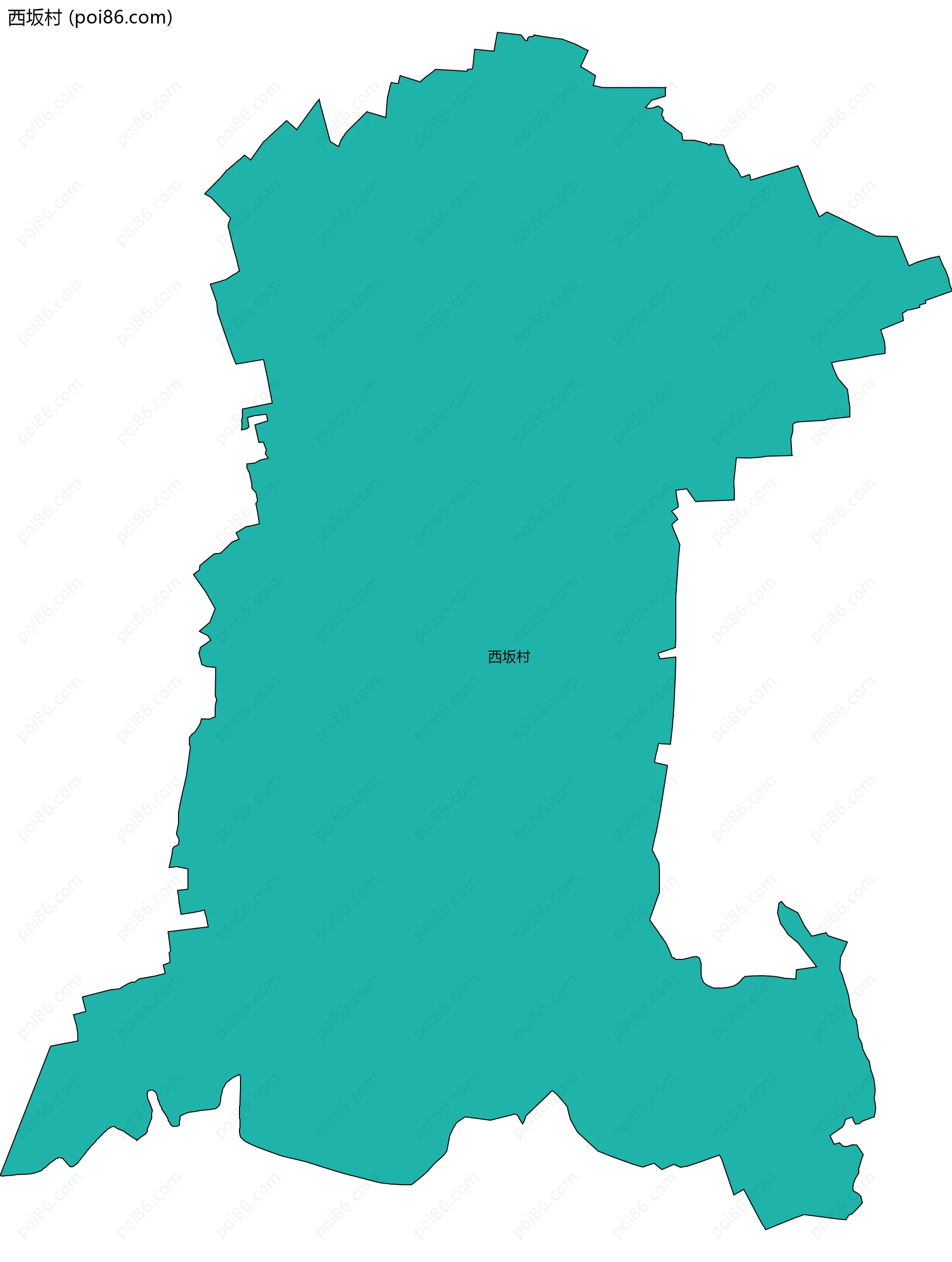 西坂村边界地图