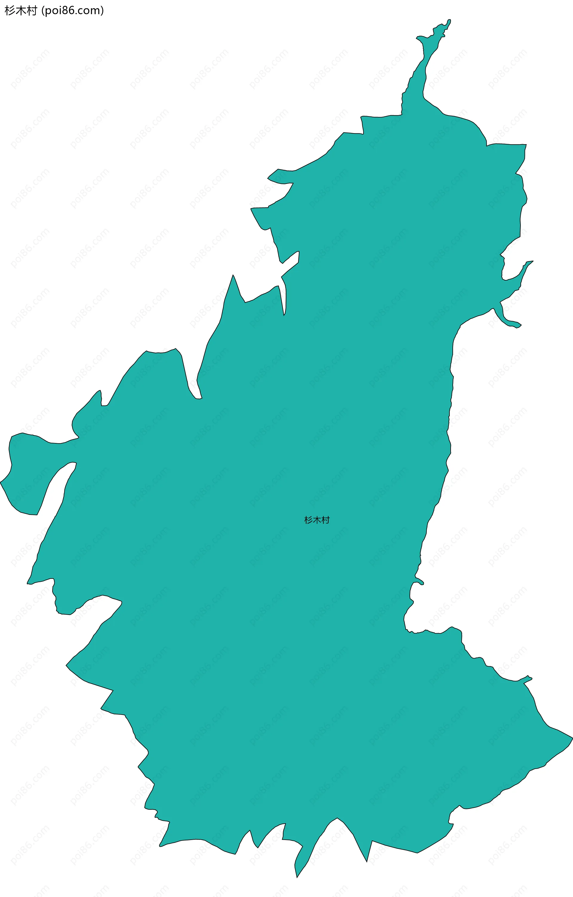 杉木村边界地图