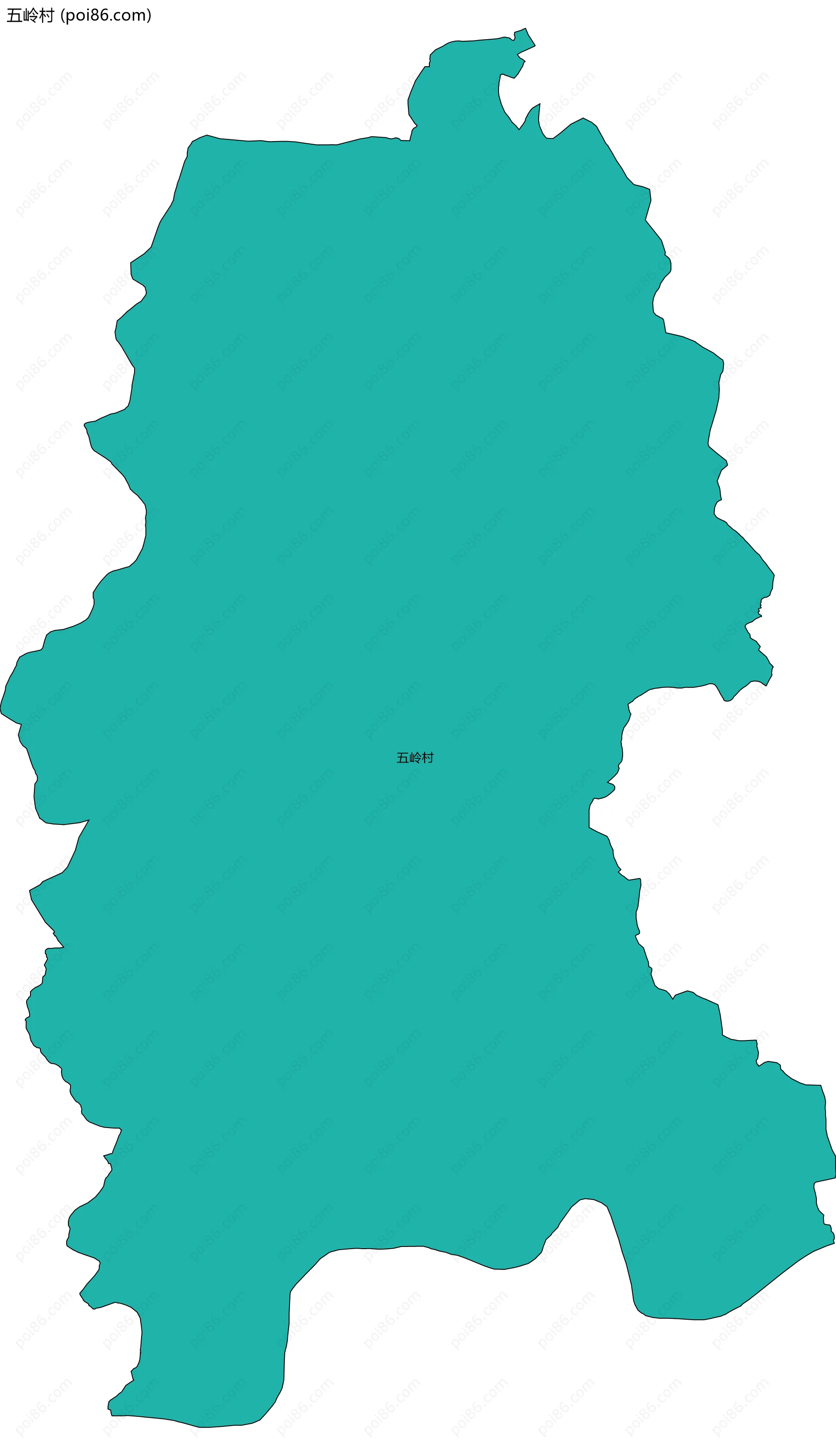 五岭村边界地图