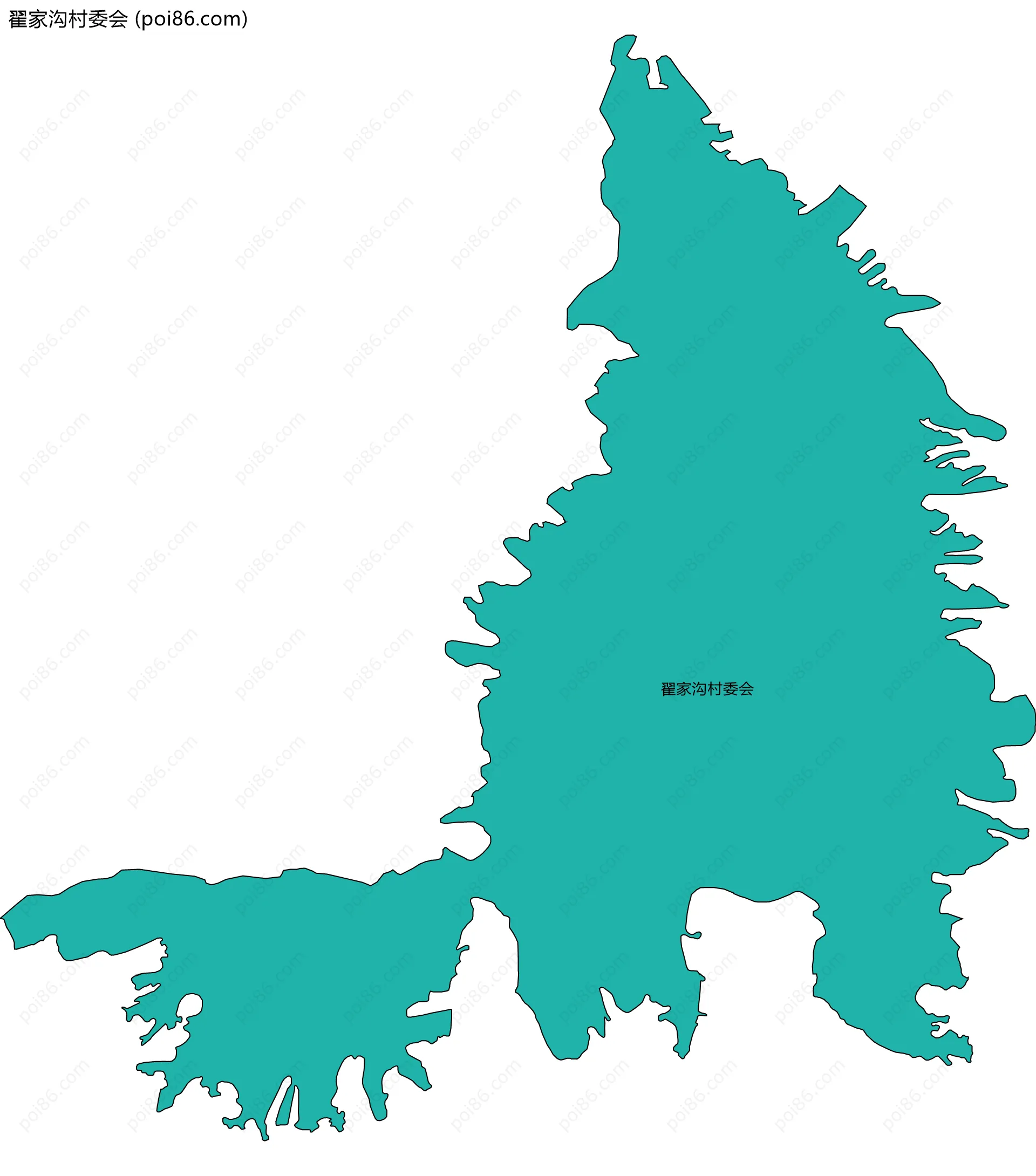 翟家沟村委会边界地图