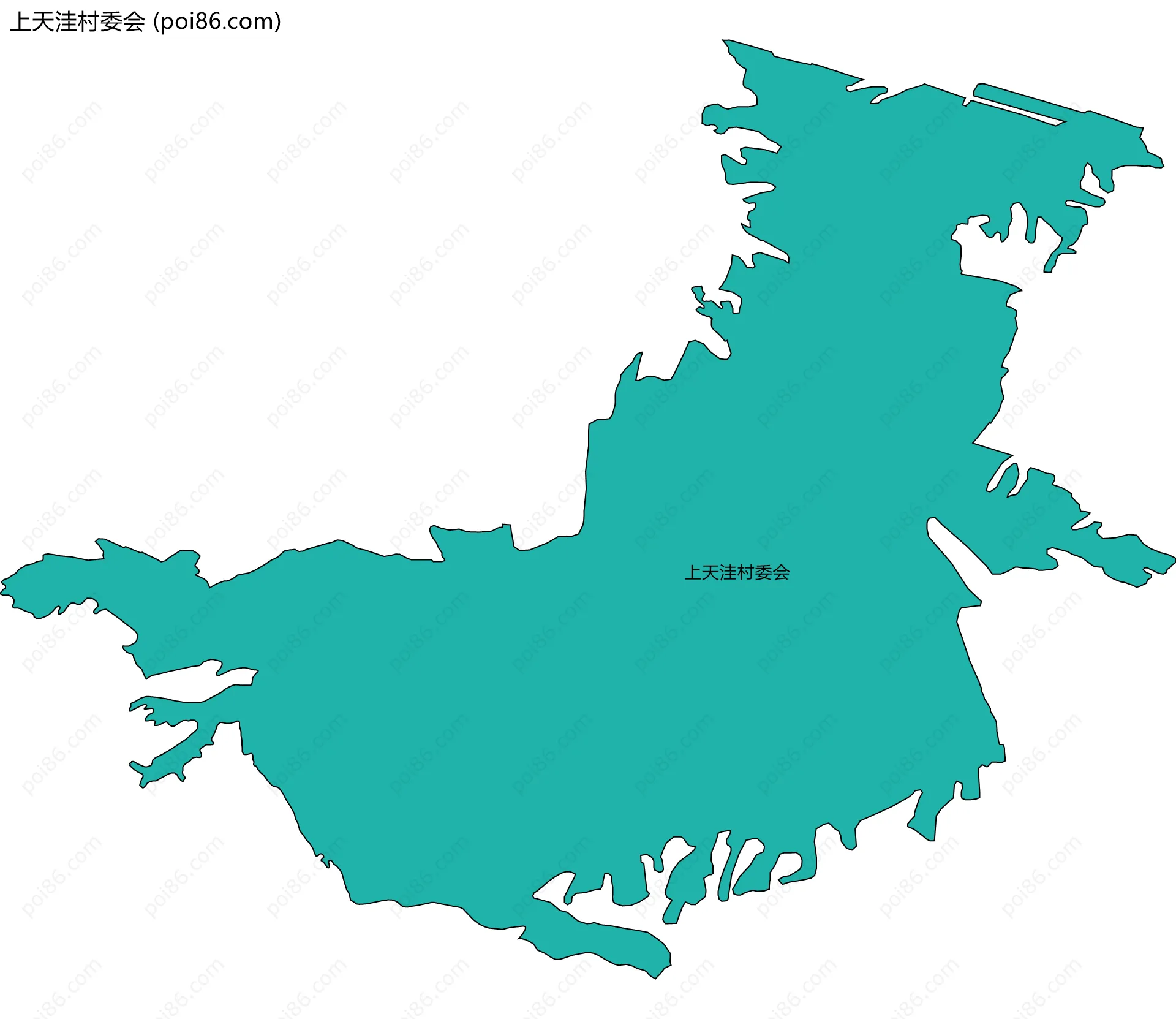 上天洼村委会边界地图