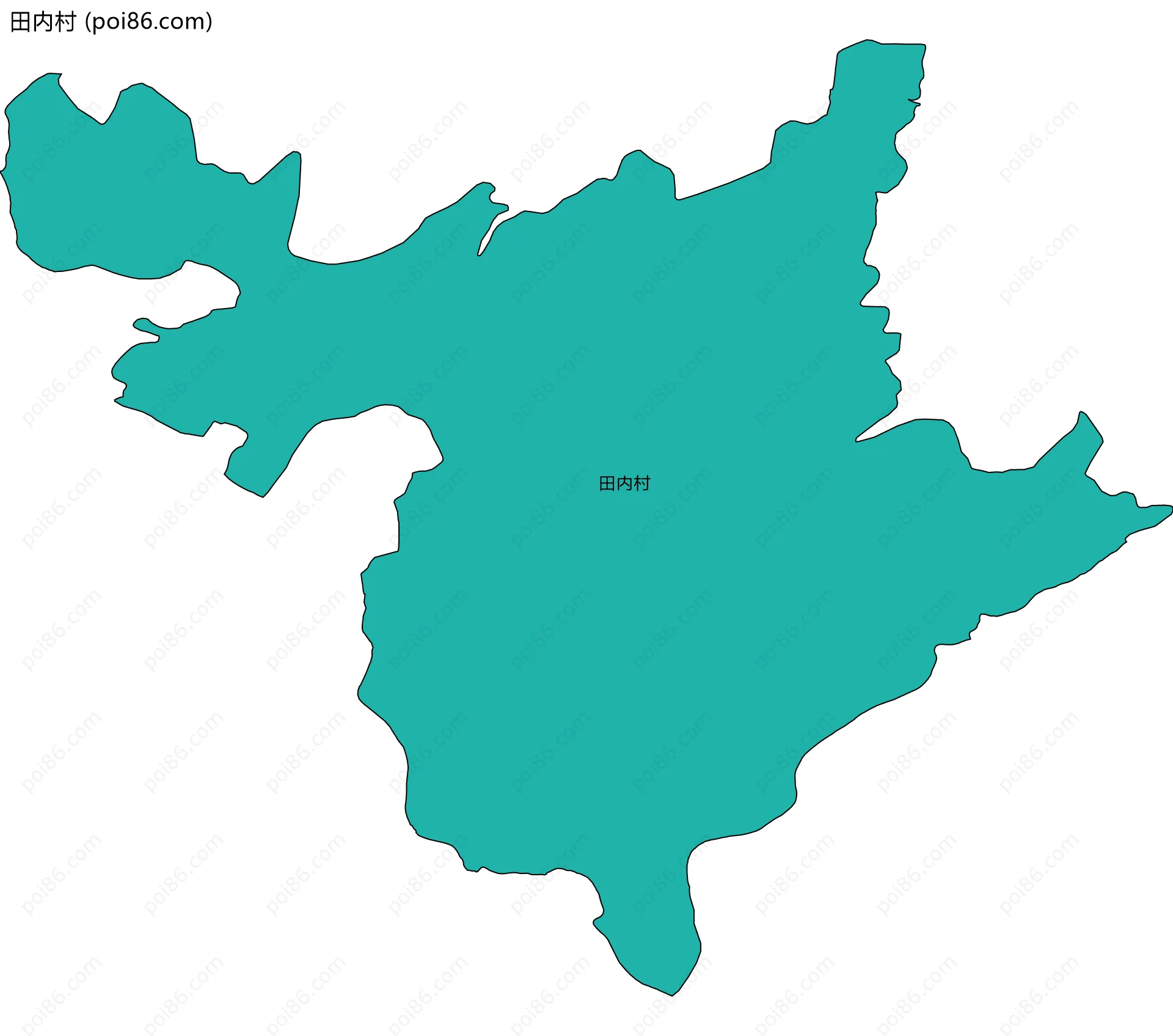 田内村边界地图