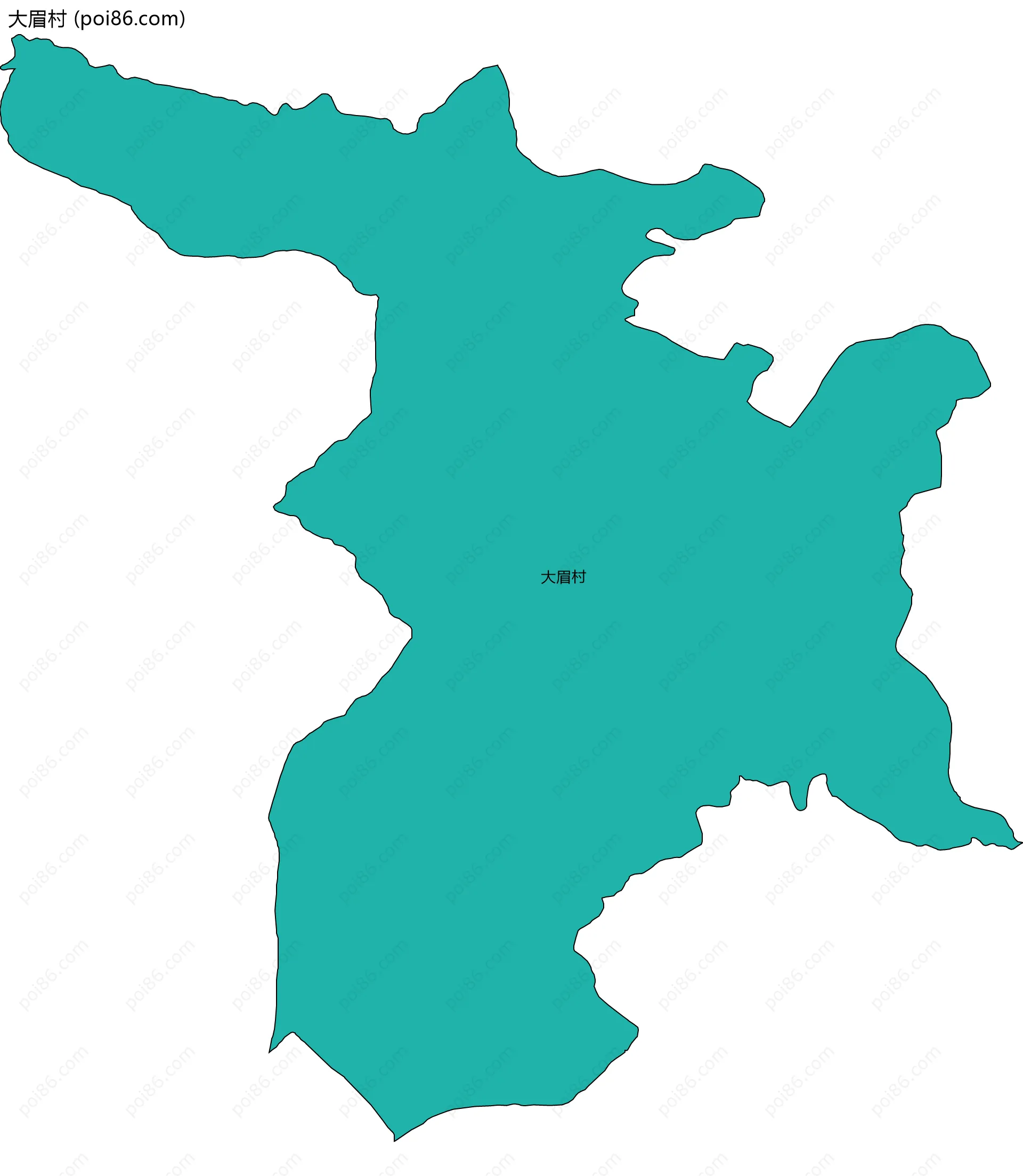 大眉村边界地图