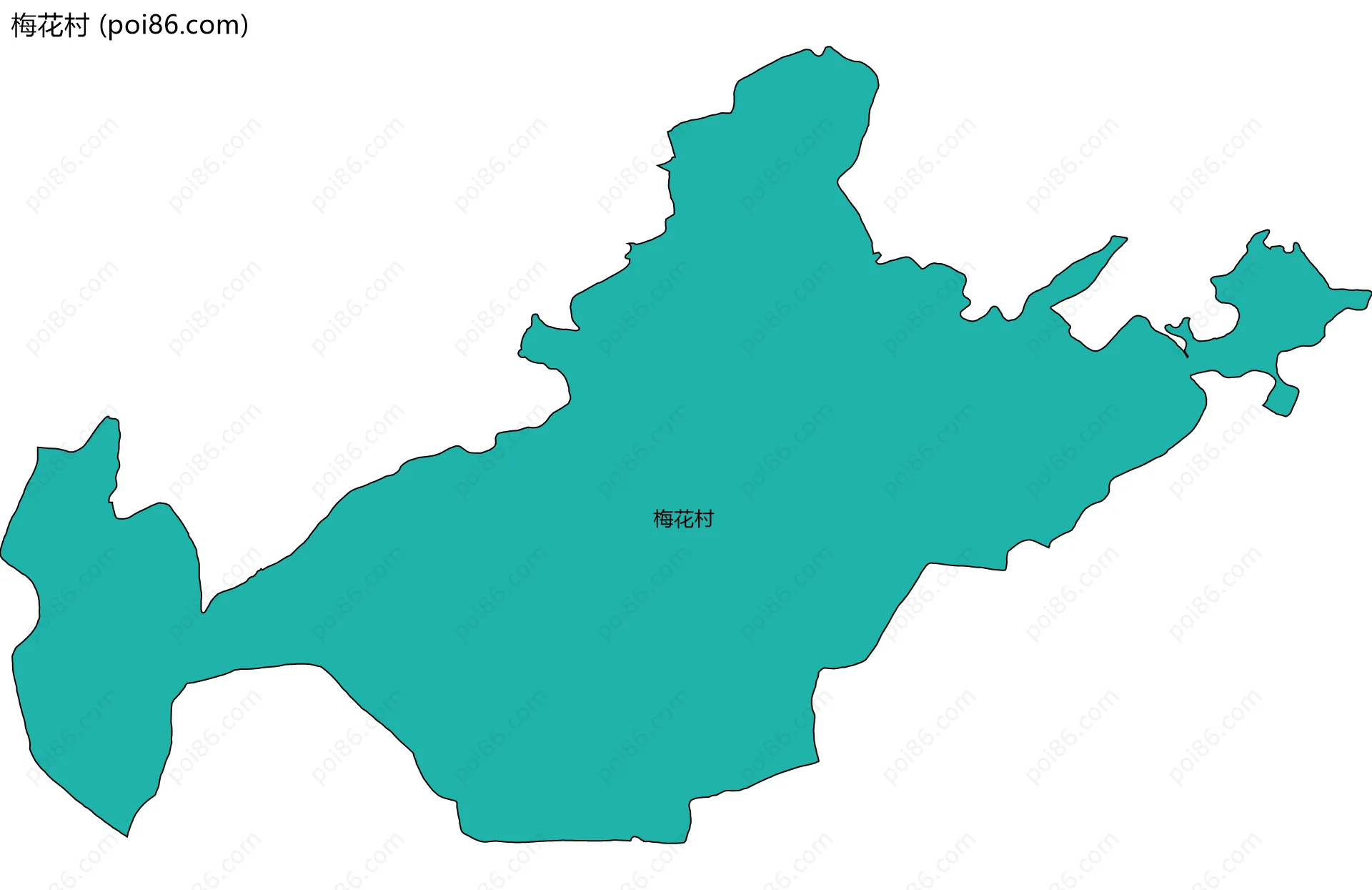 梅花村边界地图