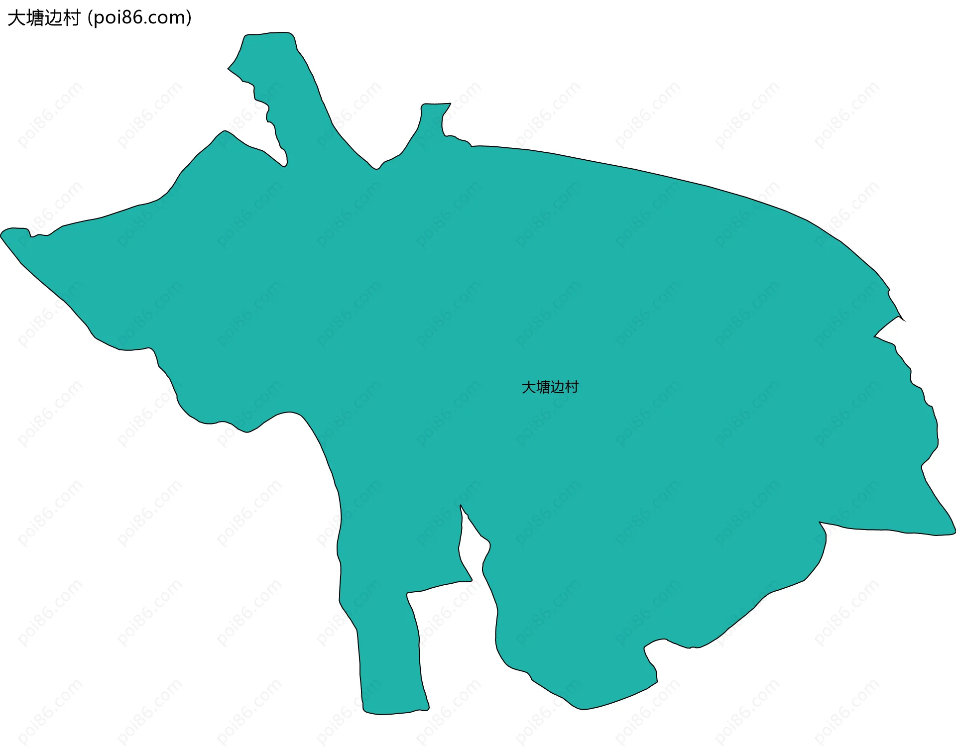 大塘边村边界地图