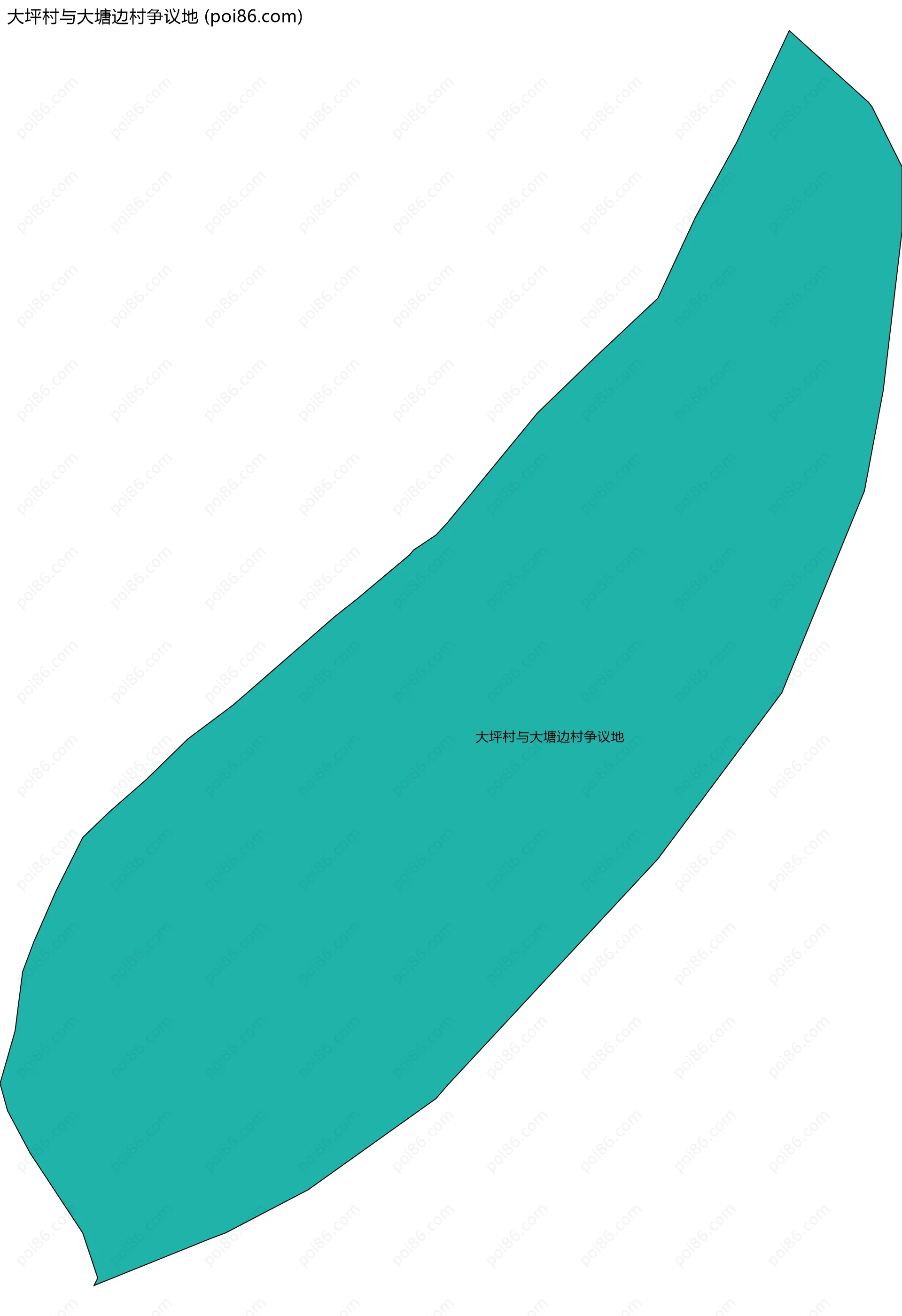 大坪村与大塘边村争议地边界地图