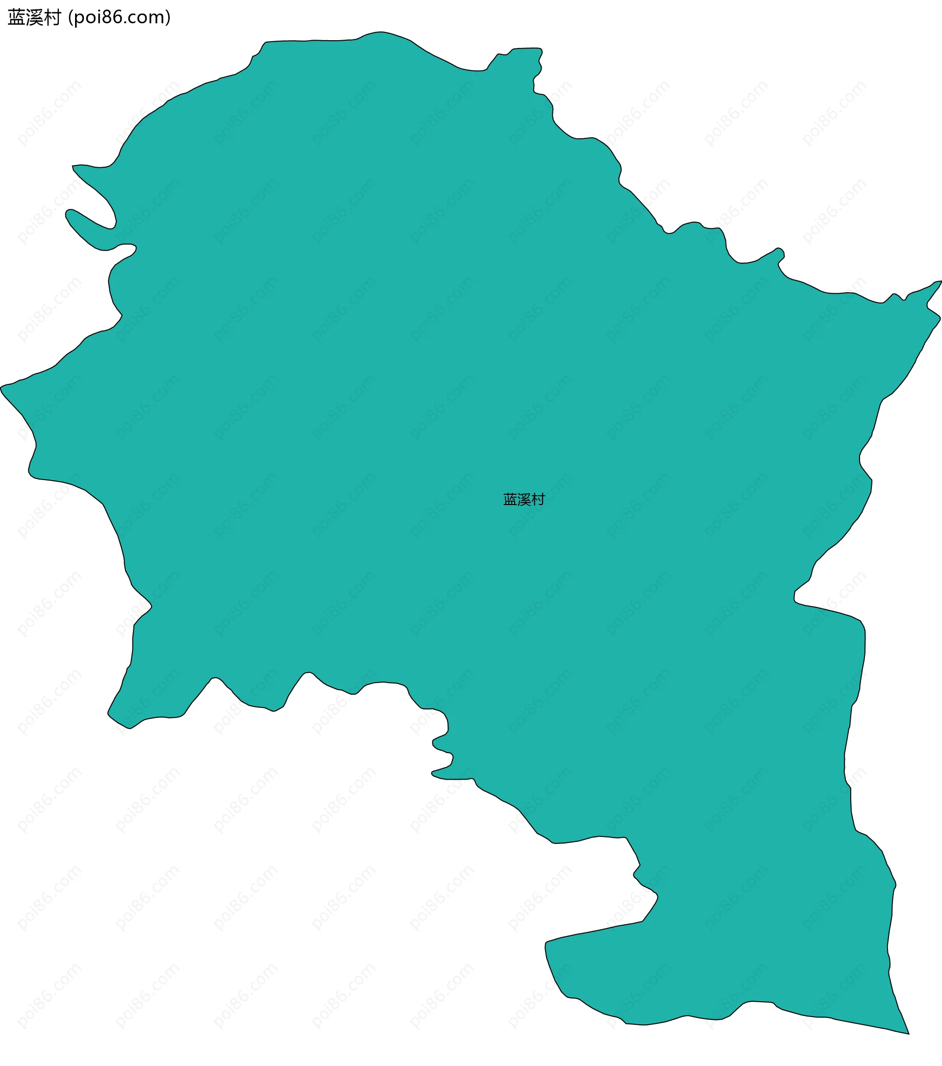 蓝溪村边界地图