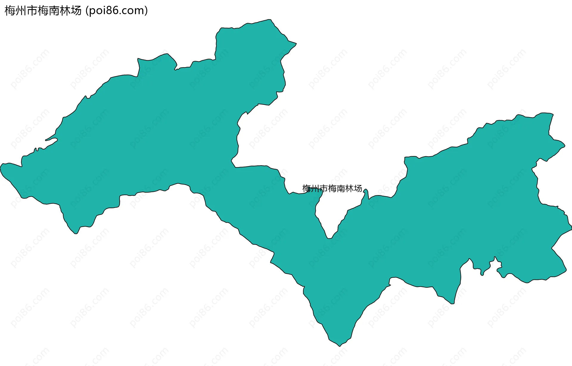 梅州市梅南林场边界地图