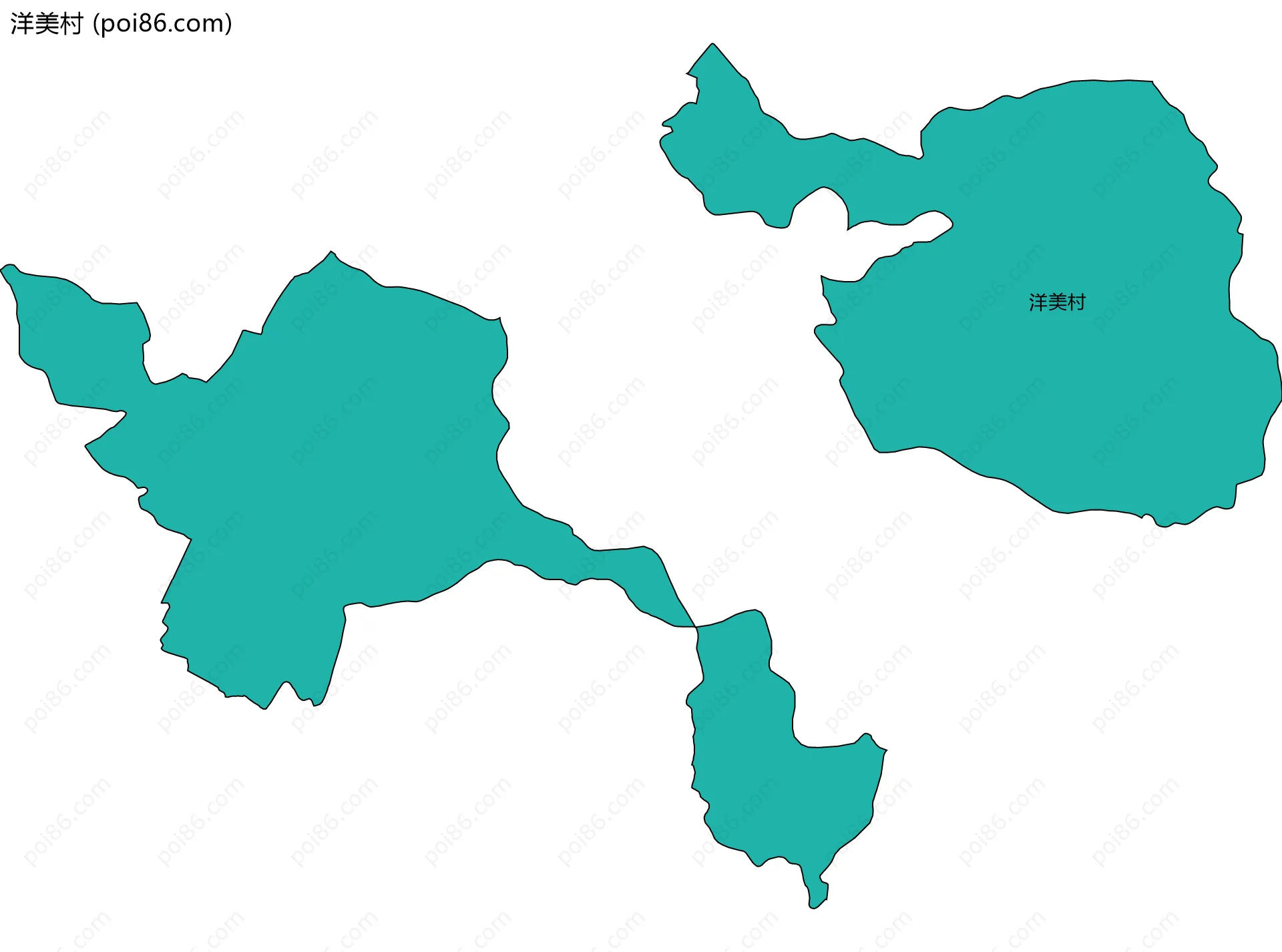 洋美村边界地图