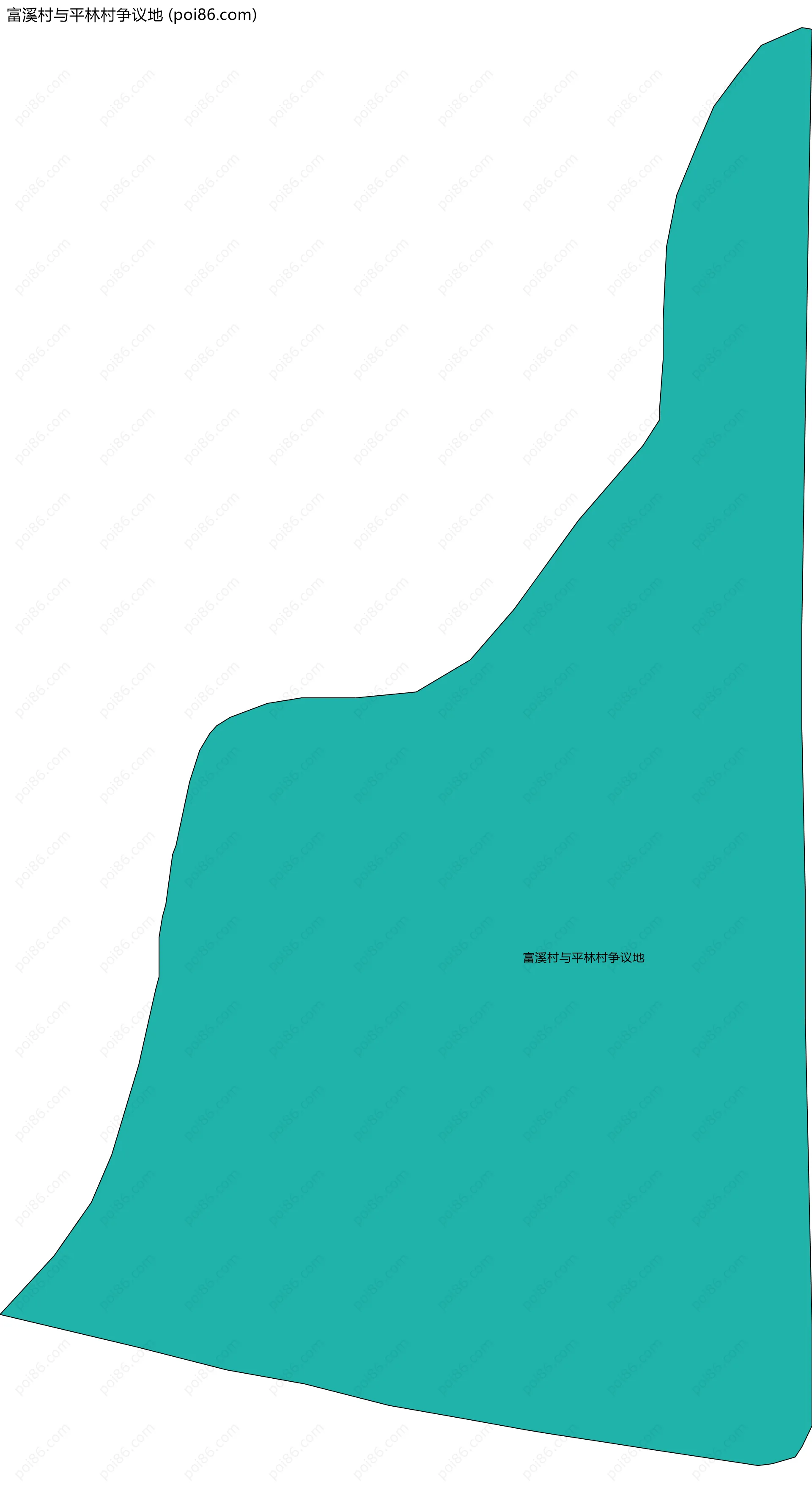 富溪村与平林村争议地边界地图