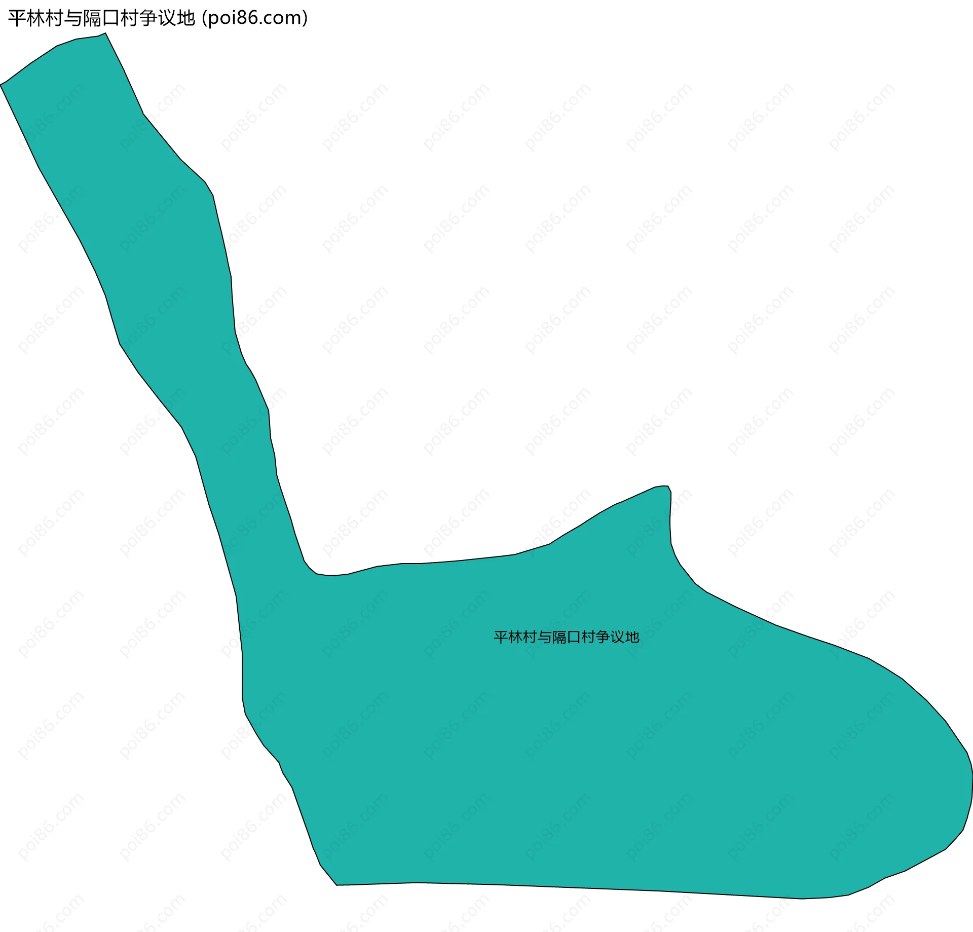 平林村与隔口村争议地边界地图