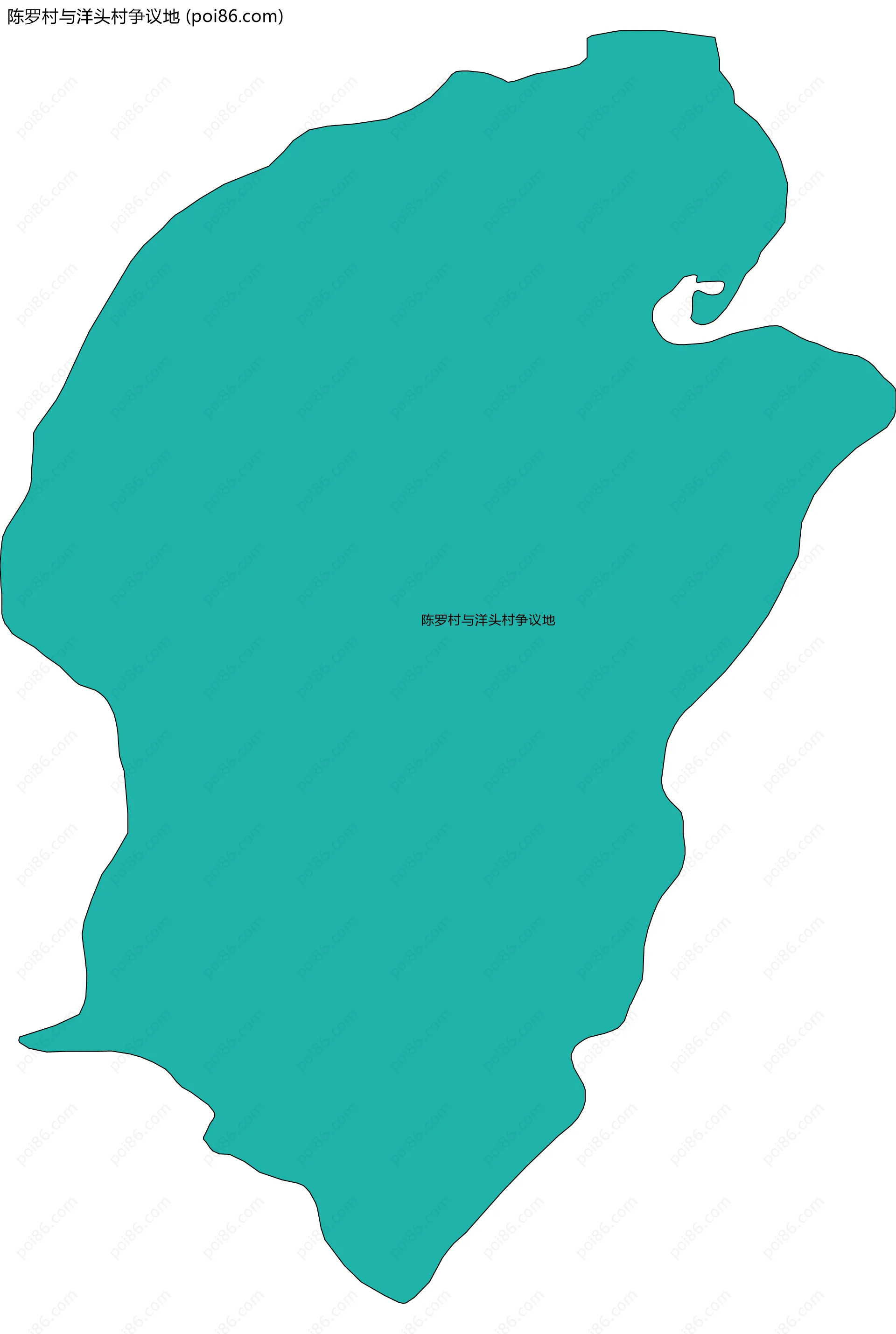 陈罗村与洋头村争议地边界地图