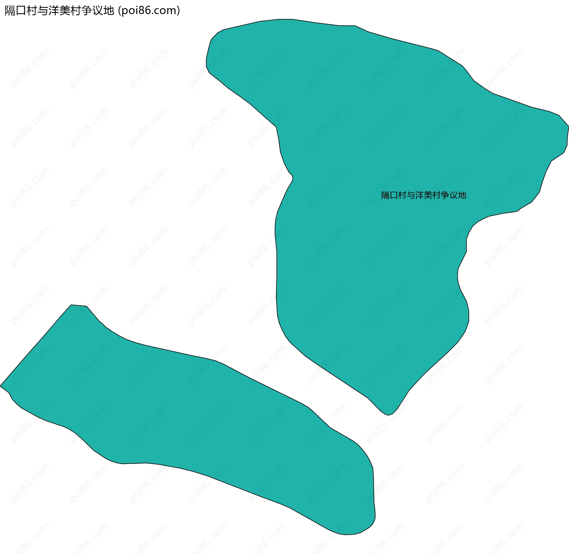 隔口村与洋美村争议地边界地图