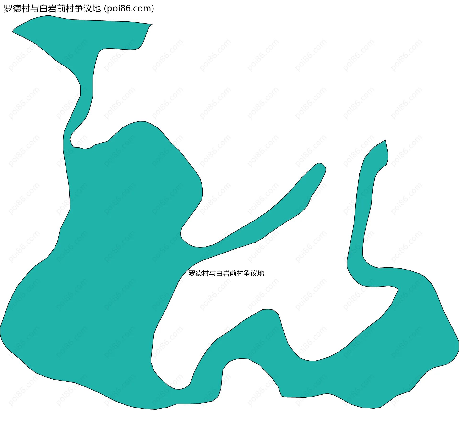 罗德村与白岩前村争议地边界地图