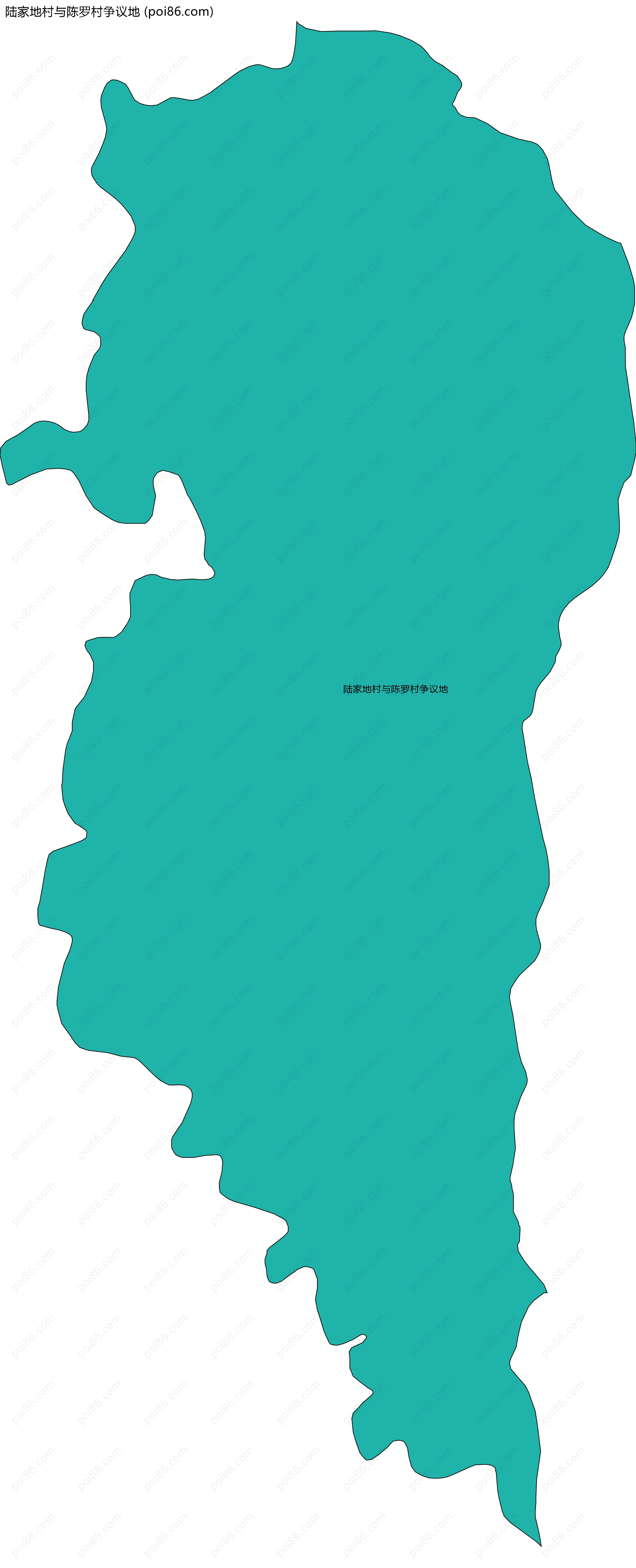 陆家地村与陈罗村争议地边界地图