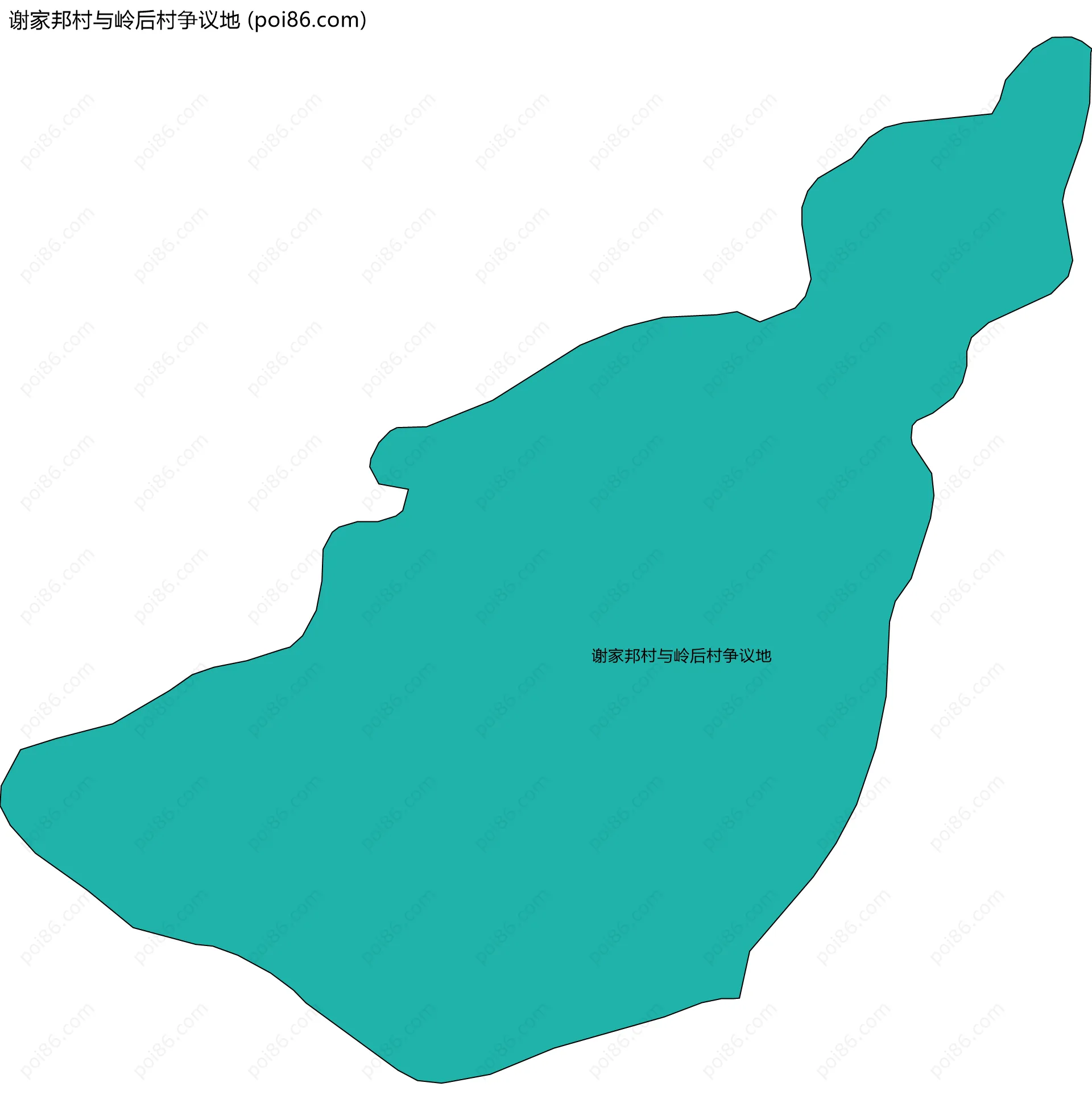 谢家邦村与岭后村争议地边界地图