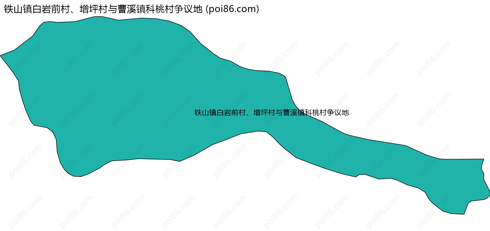铁山镇白岩前村、增坪村与曹溪镇科桃村争议地边界地图