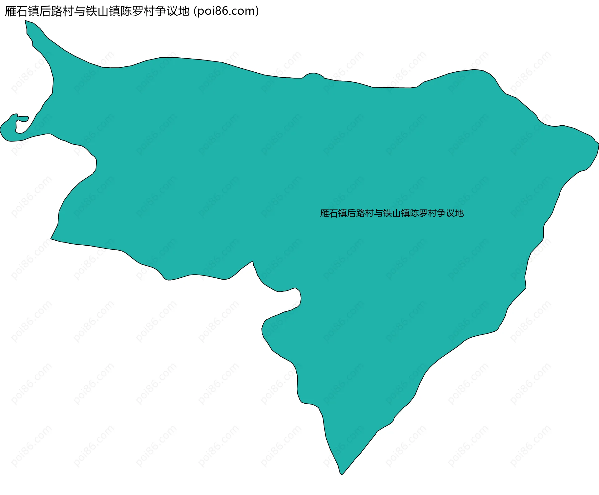 雁石镇后路村与铁山镇陈罗村争议地边界地图