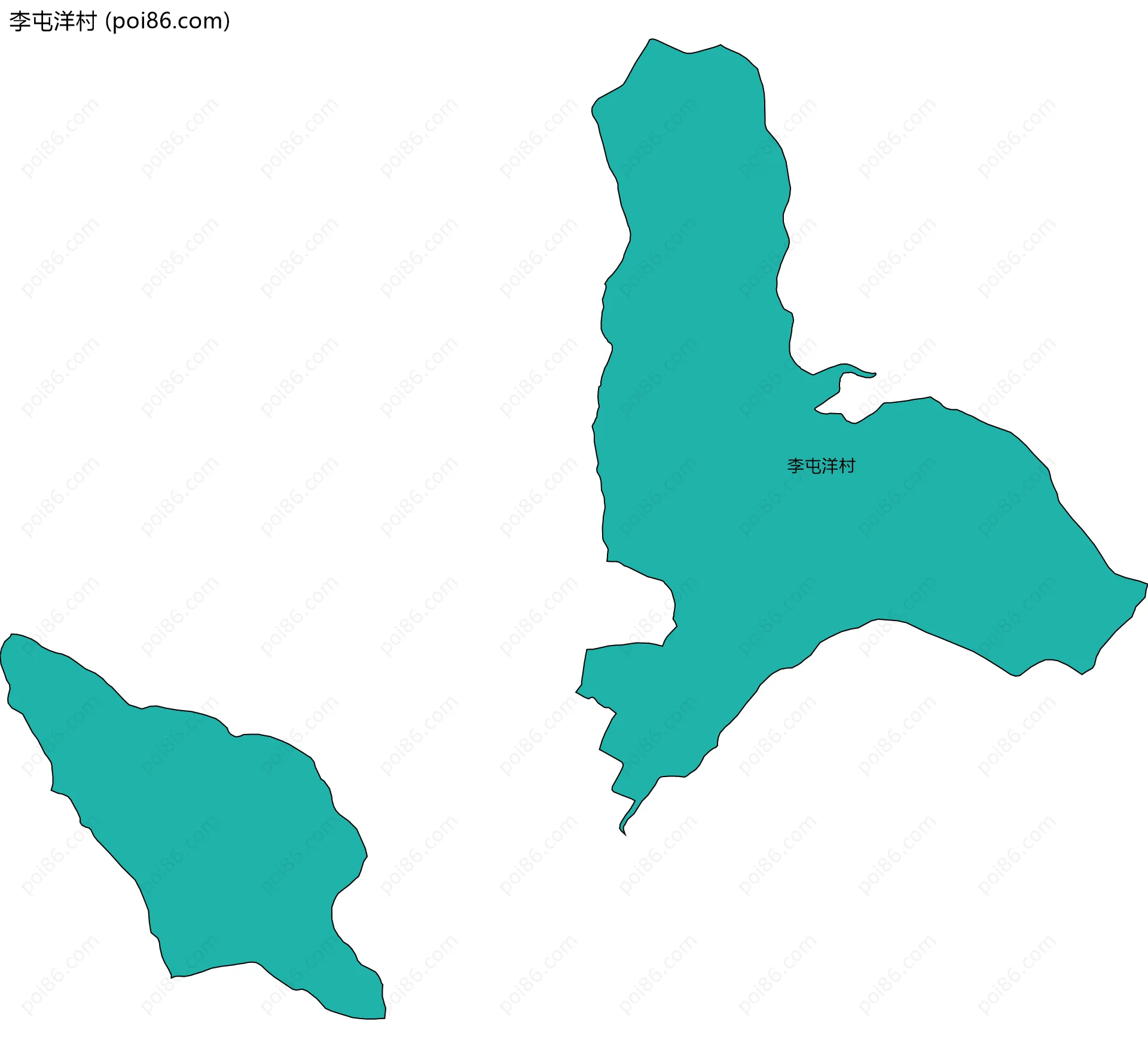 李屯洋村边界地图