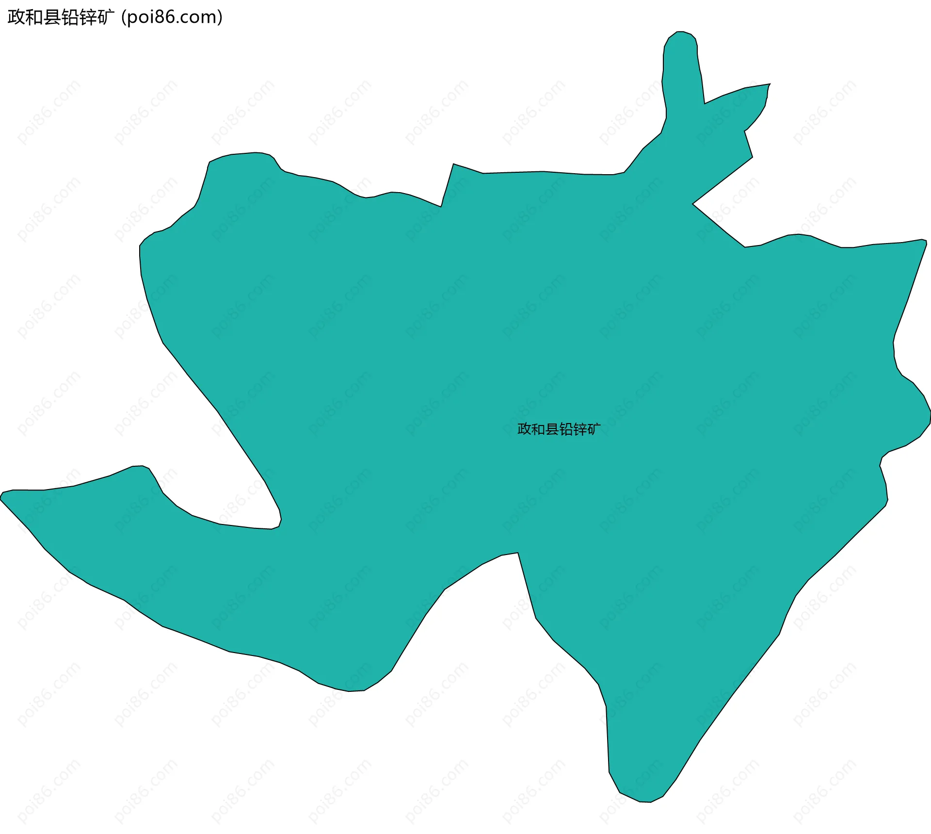 政和县铅锌矿边界地图