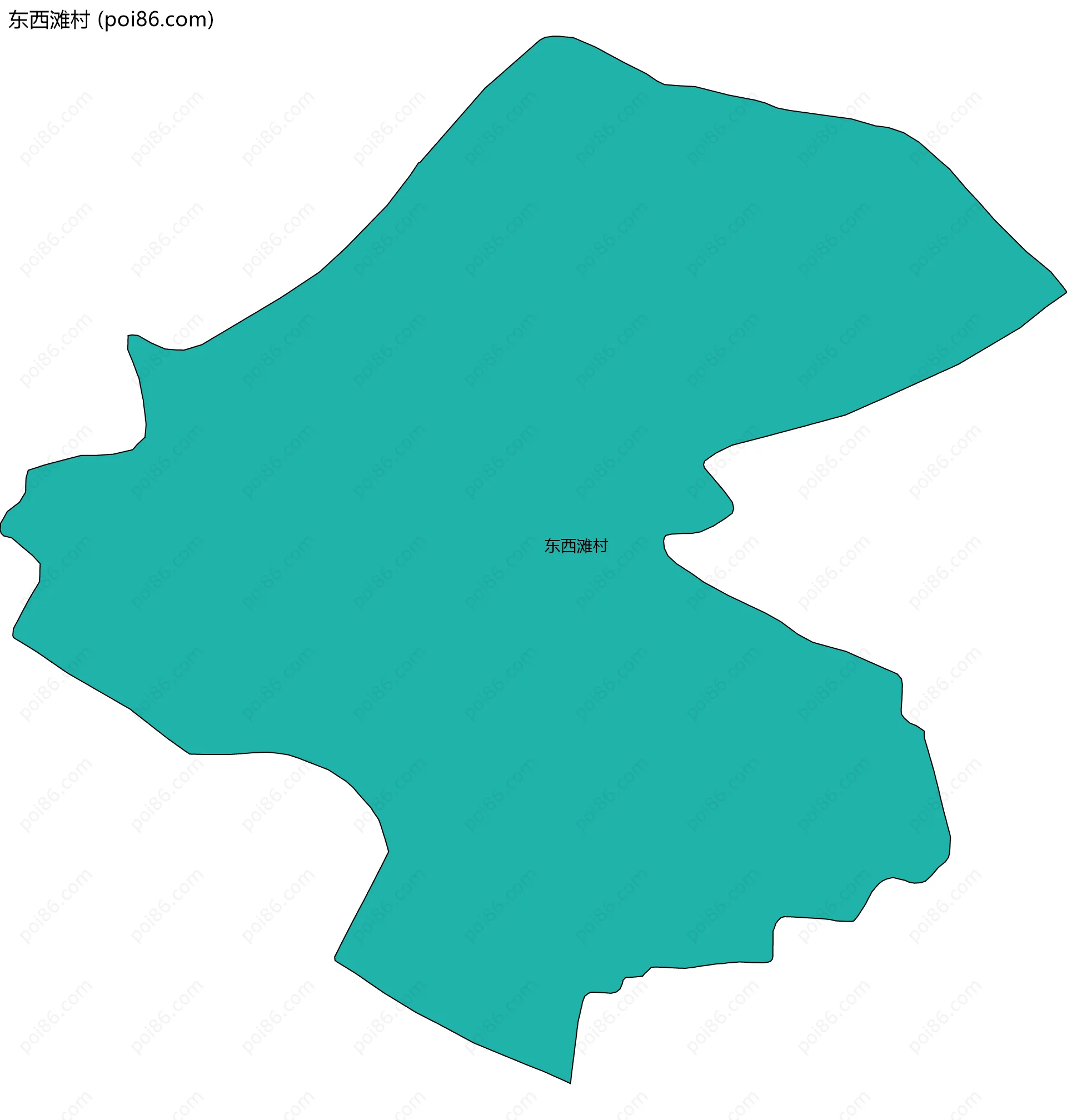 东西滩村边界地图