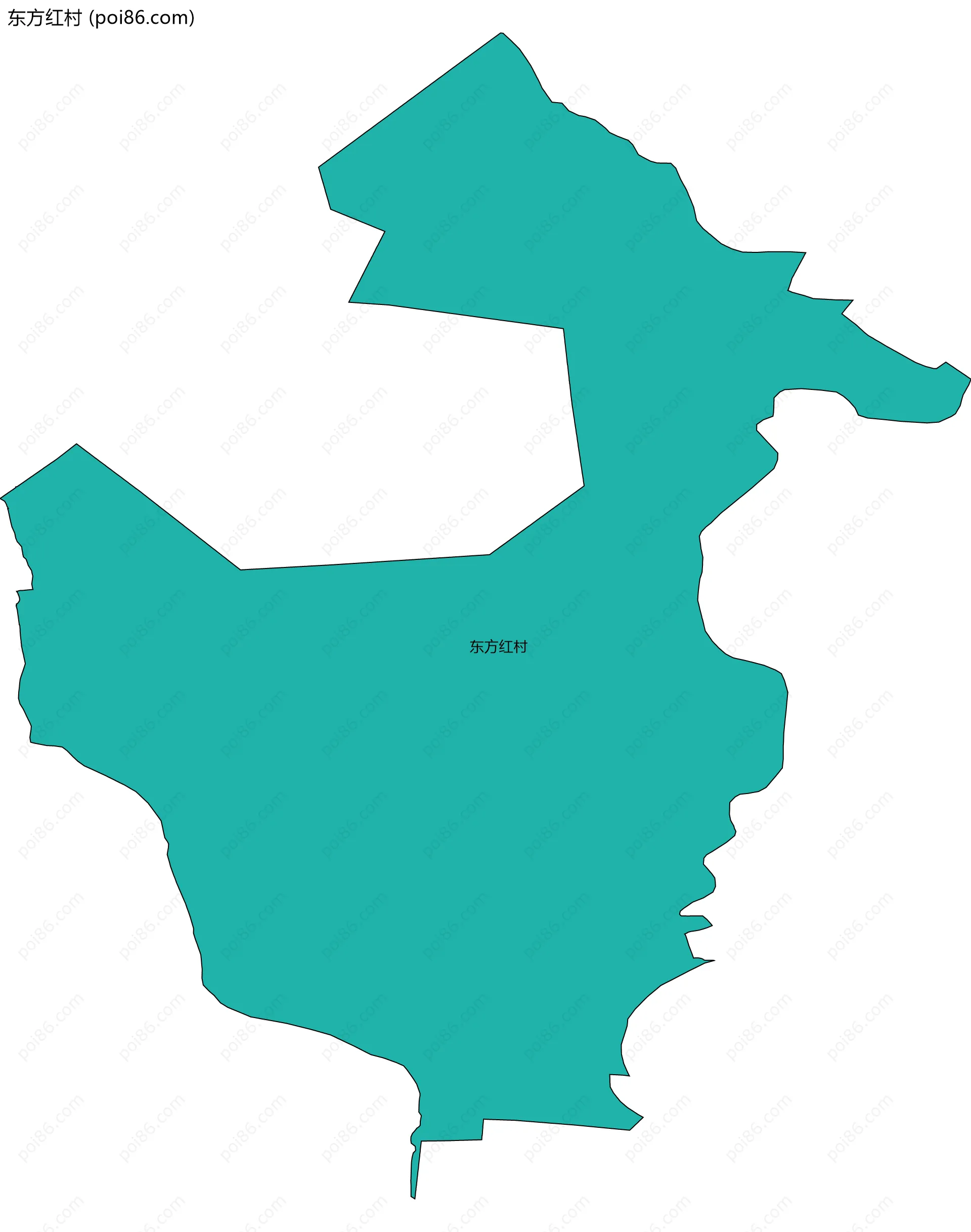 东方红村边界地图