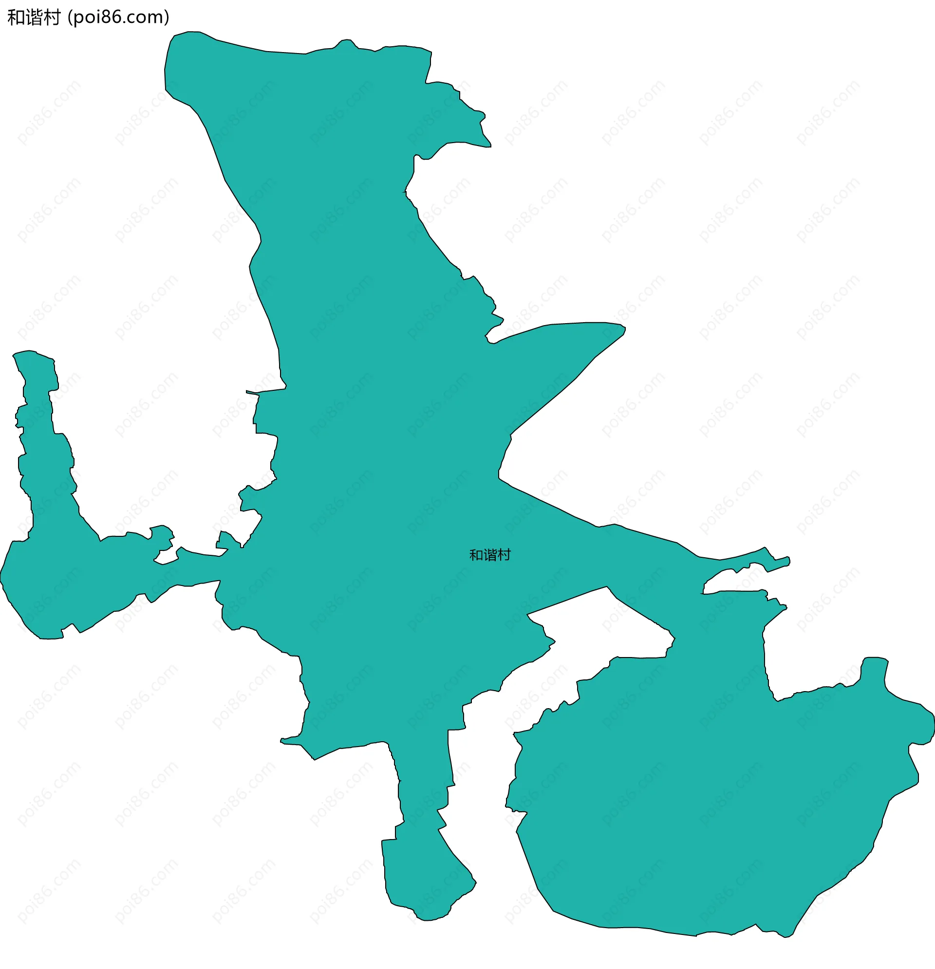 和谐村边界地图