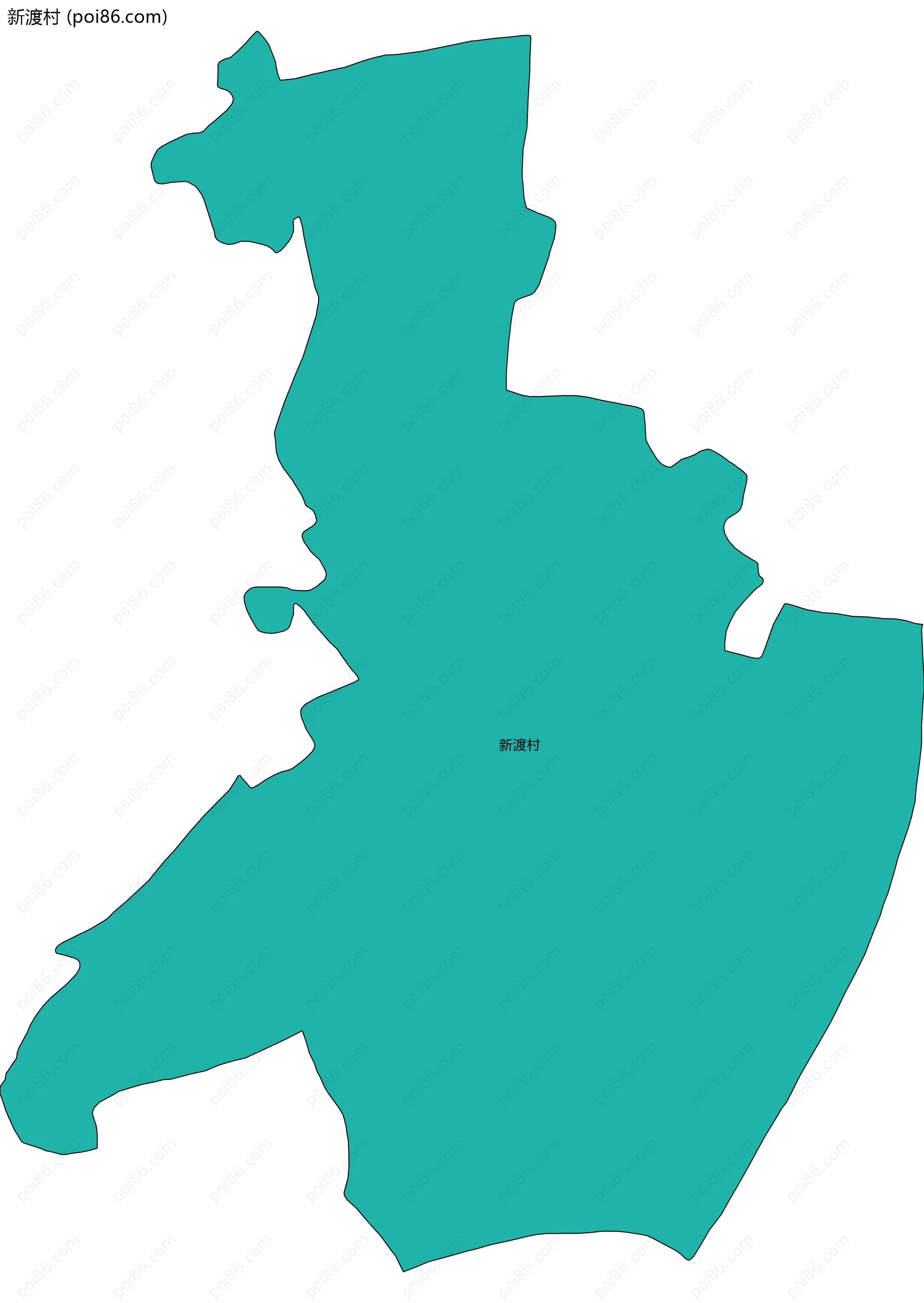 新渡村边界地图