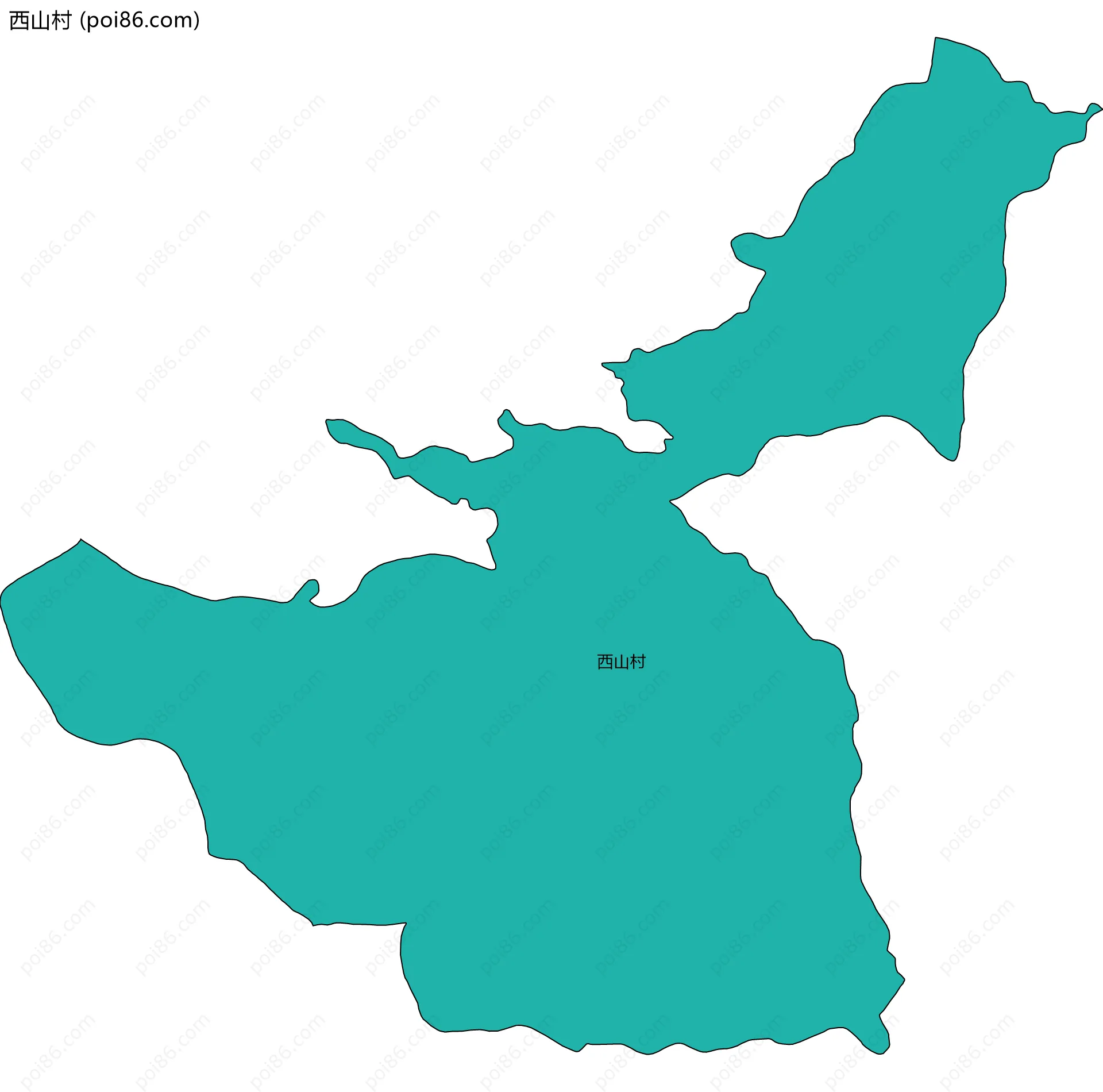 西山村边界地图
