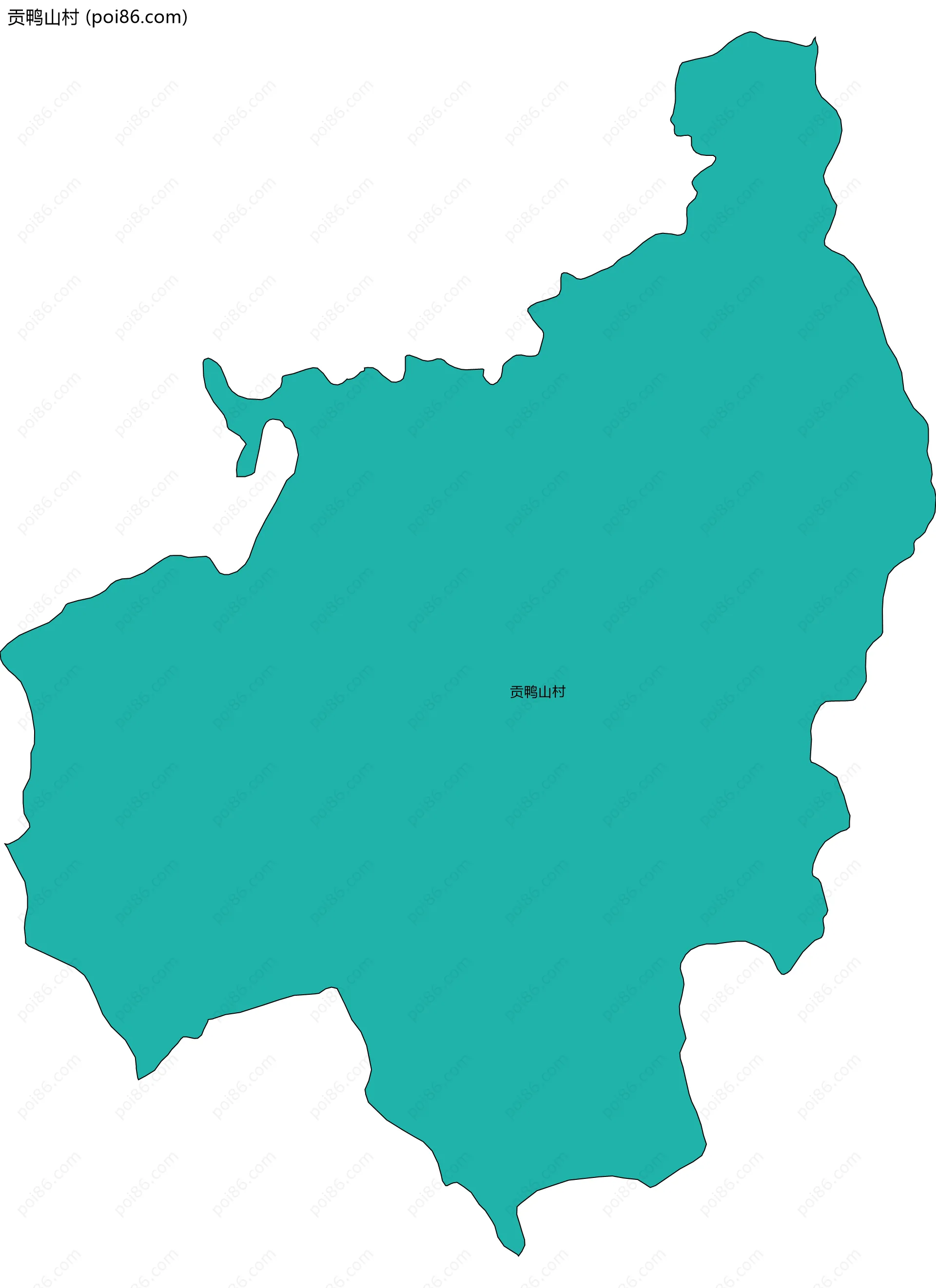 贡鸭山村边界地图