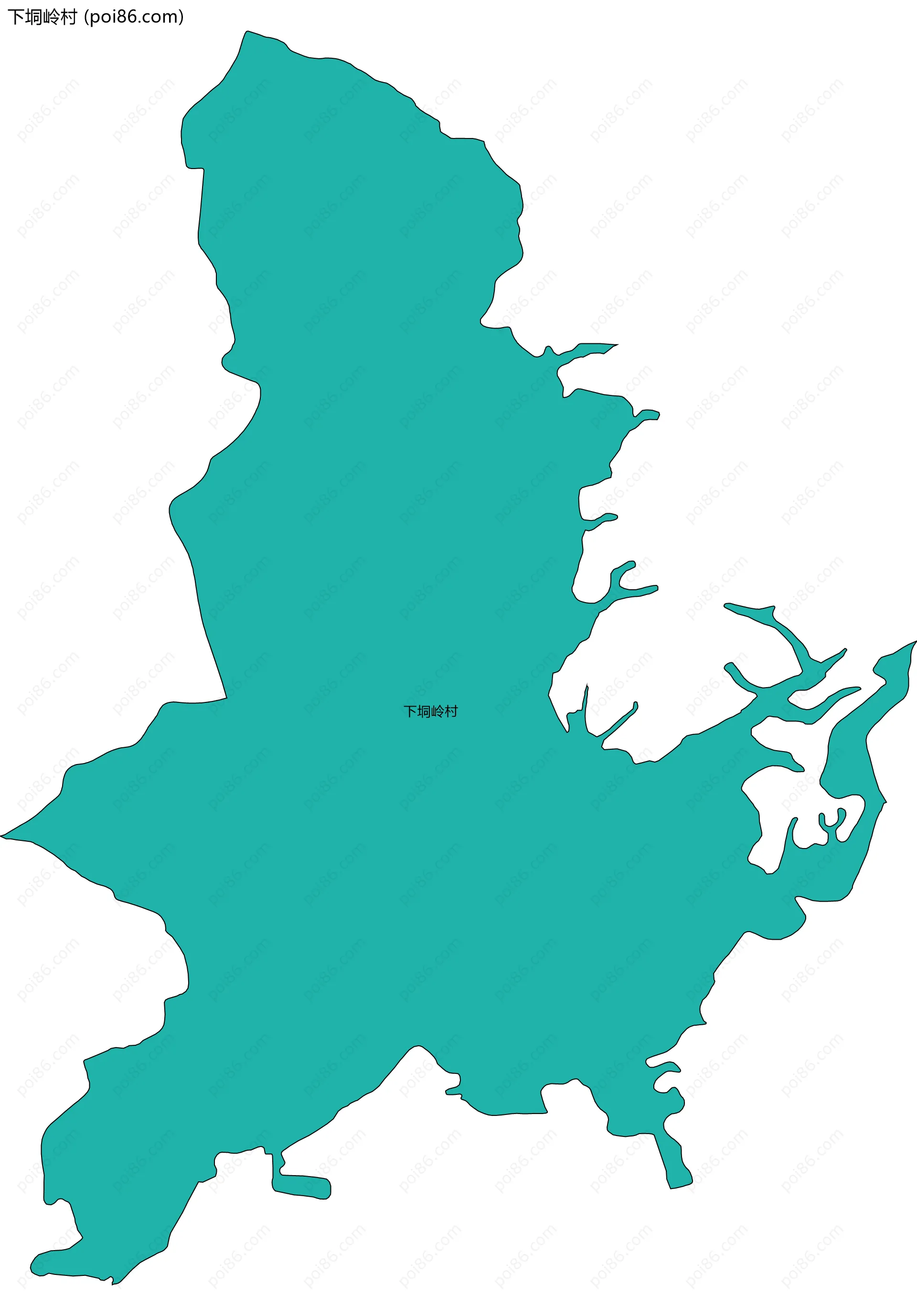 下垌岭村边界地图