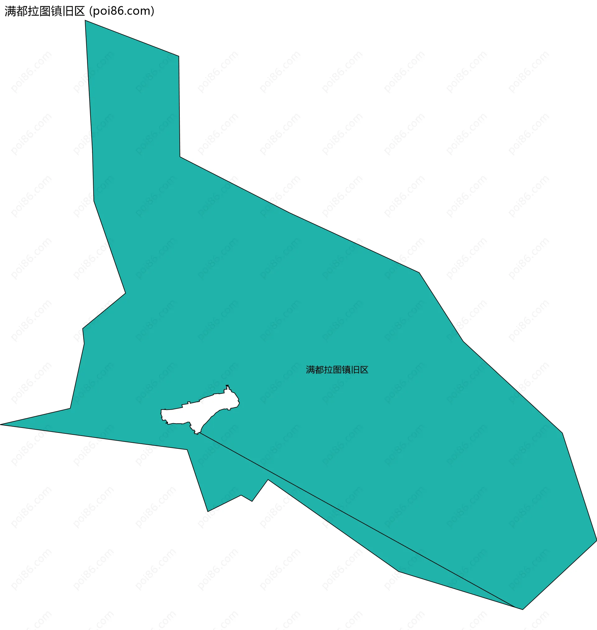 满都拉图镇旧区边界地图