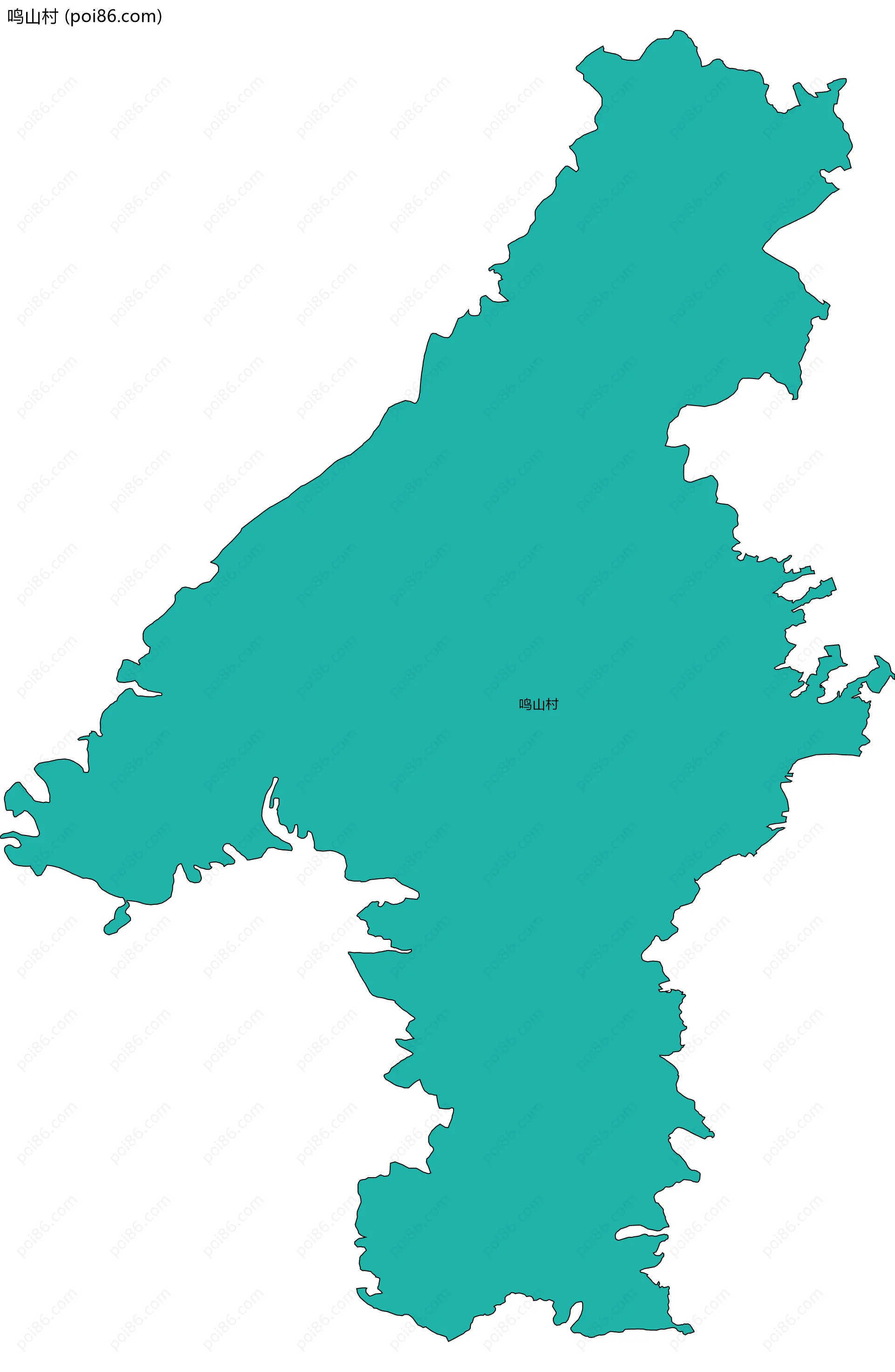 鸣山村边界地图