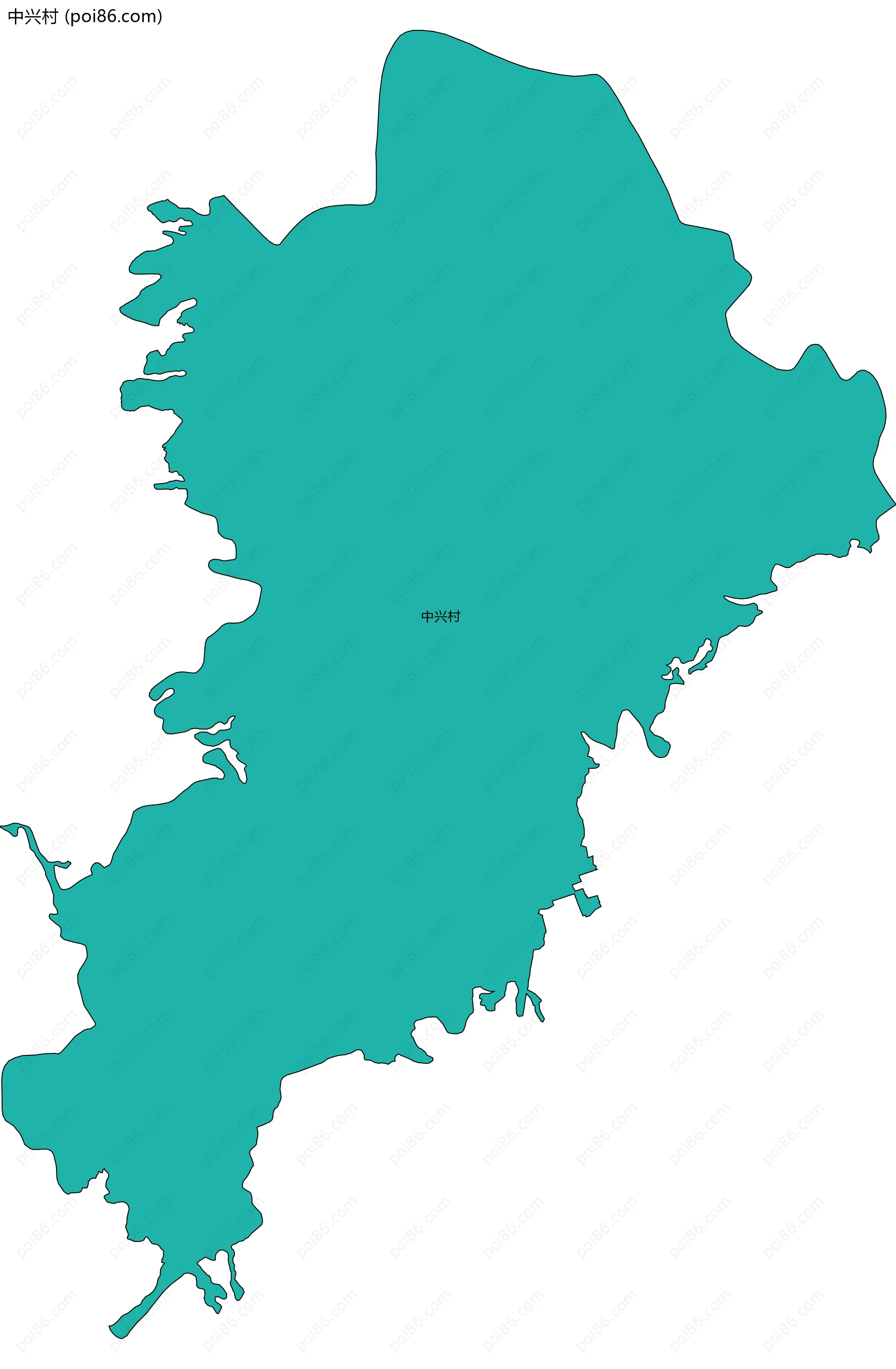 中兴村边界地图