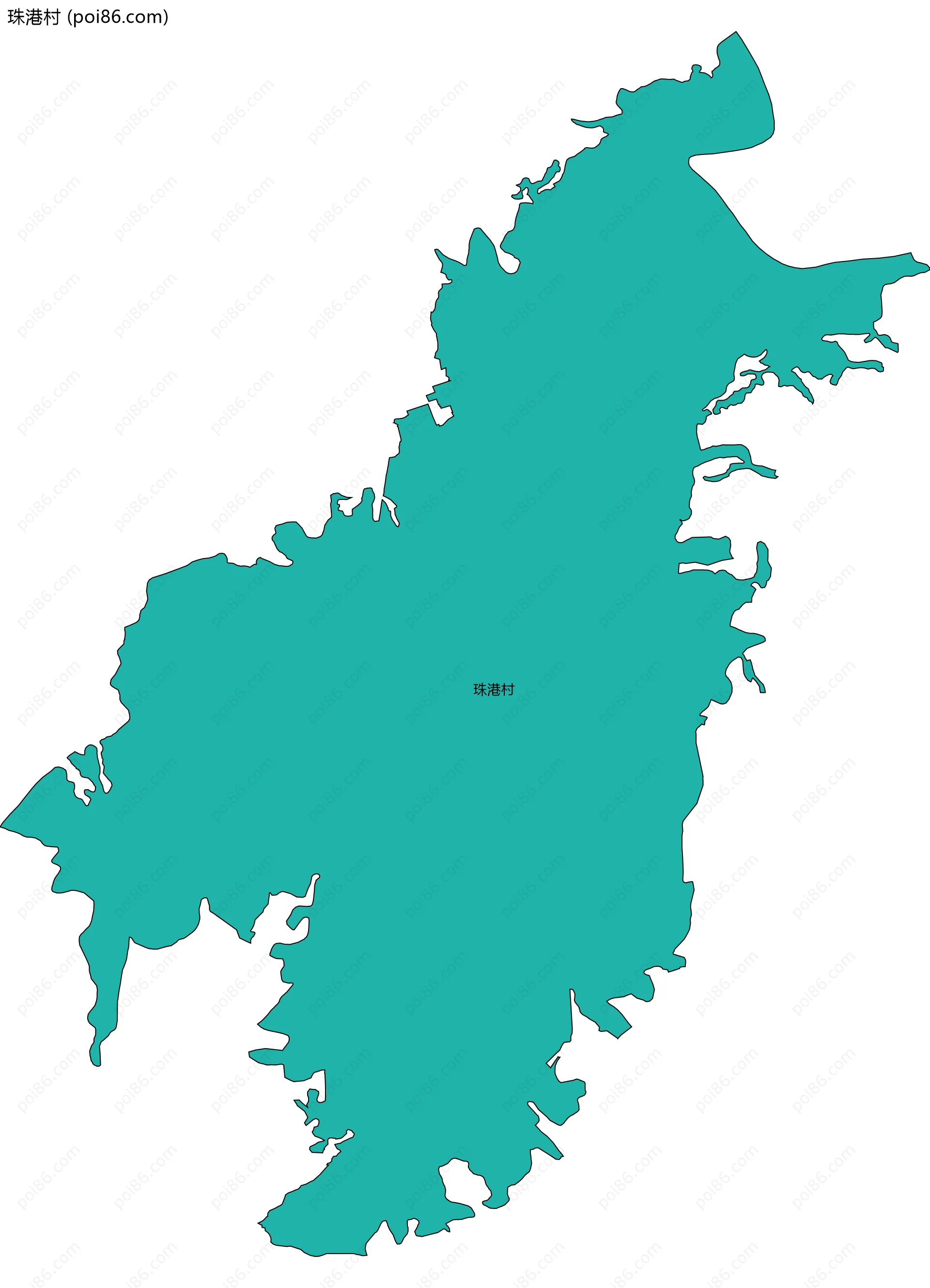 珠港村边界地图