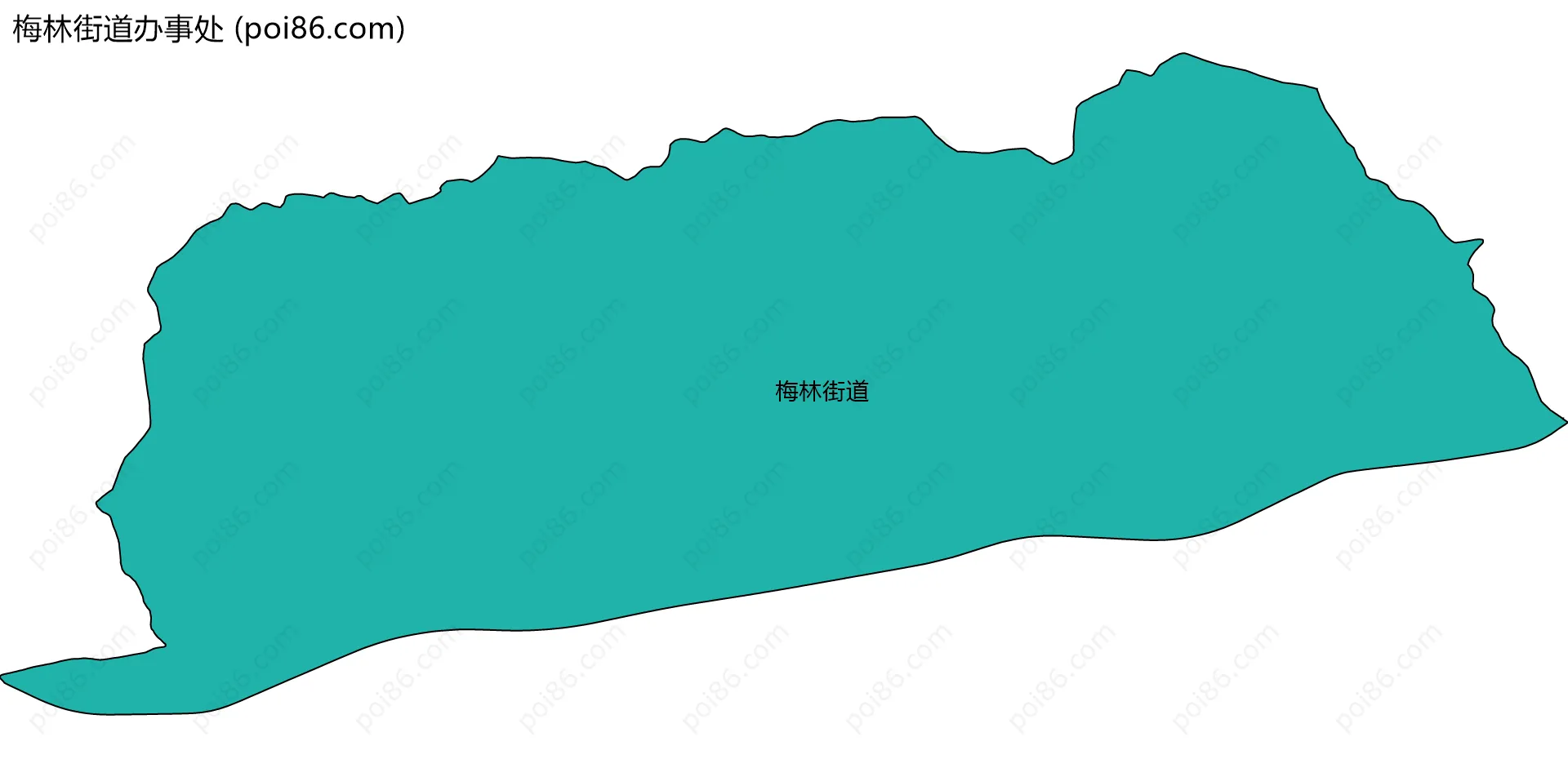梅林街道办事处边界地图(五级行政区划)