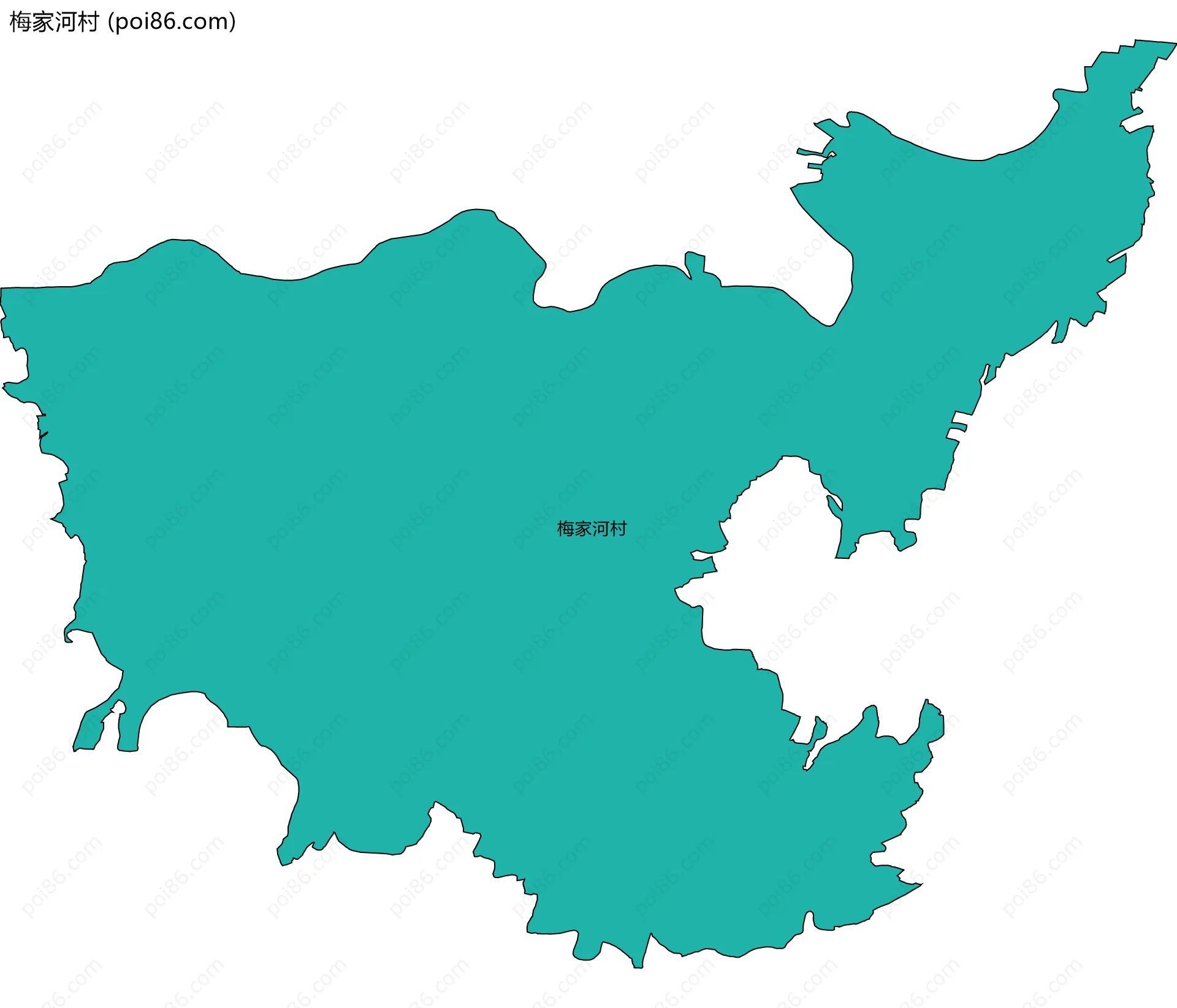 梅家河村边界地图