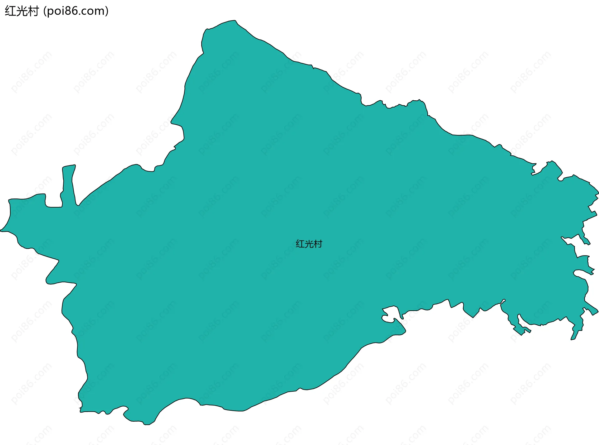 红光村边界地图