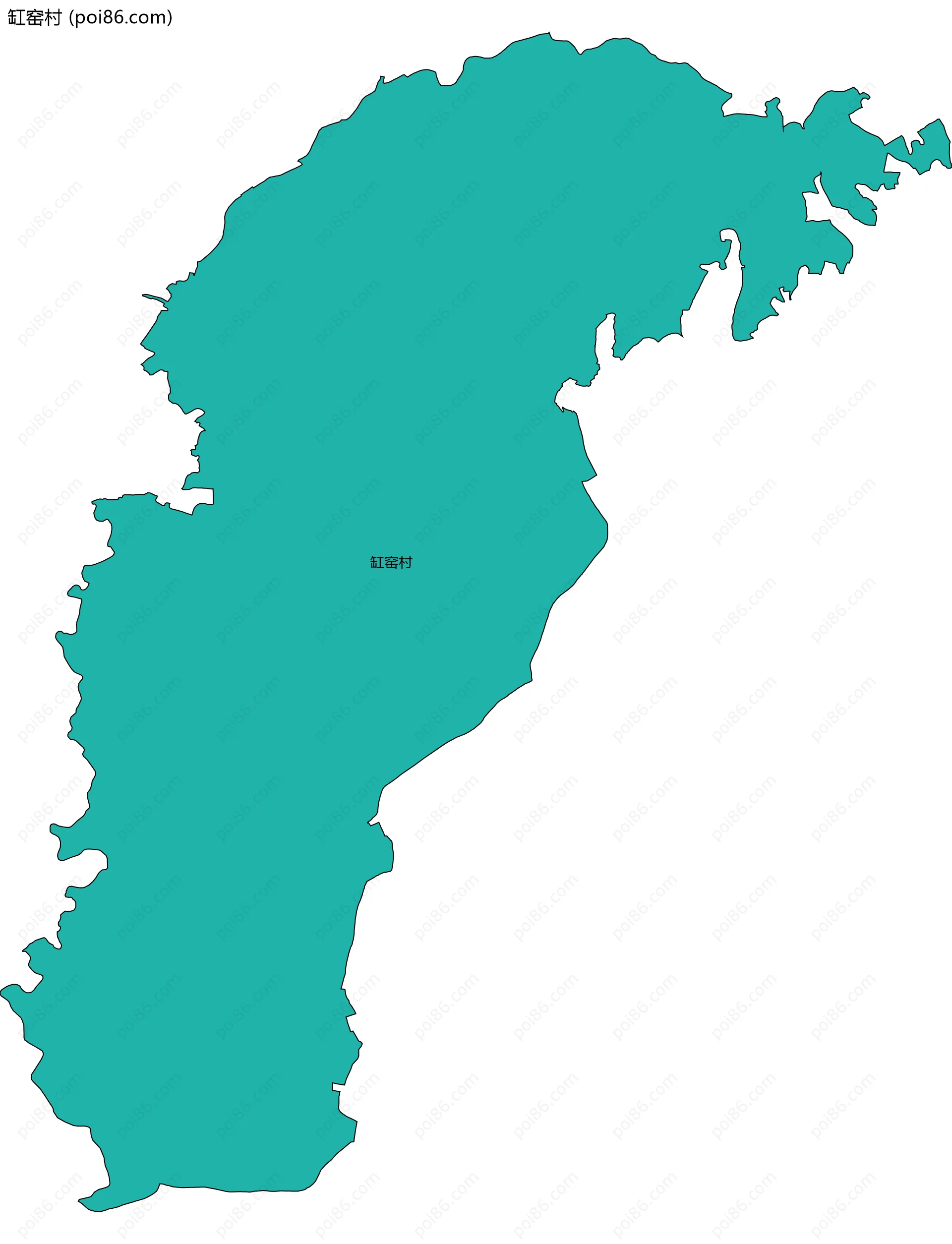 缸窑村边界地图