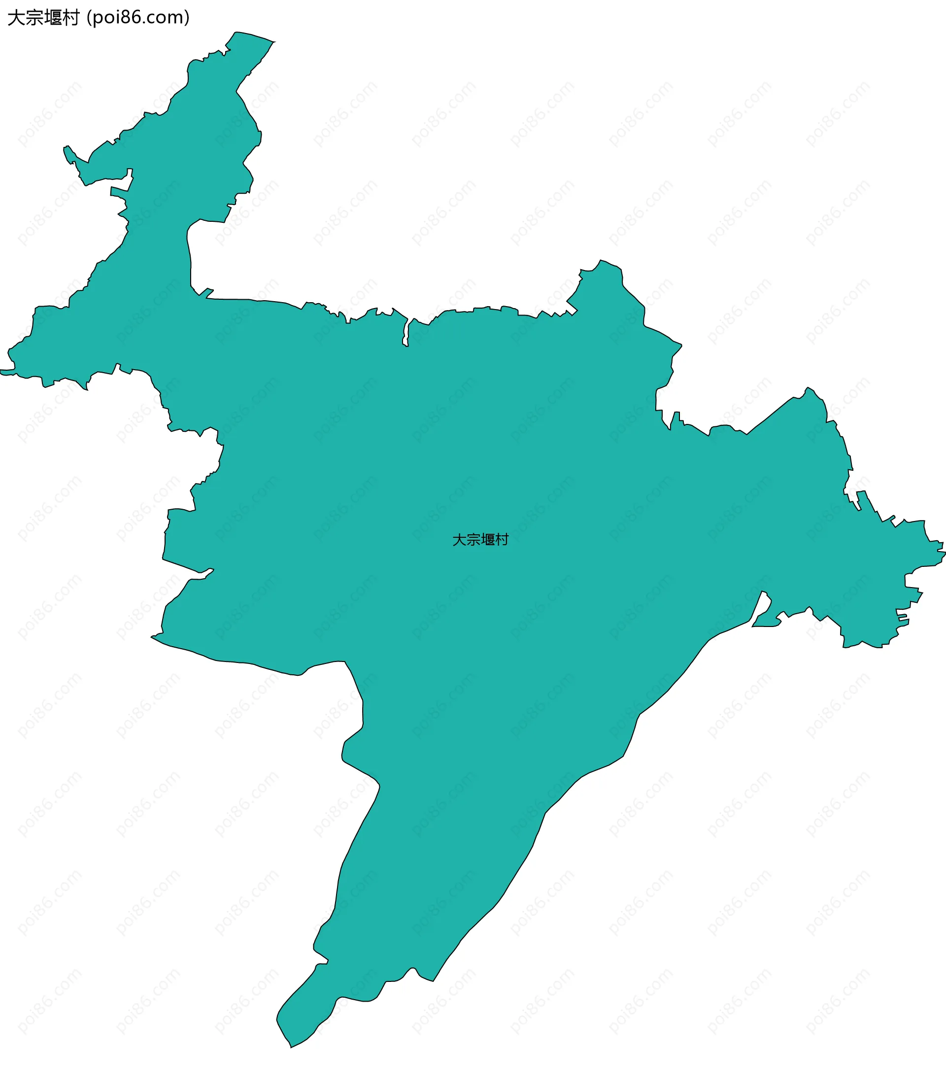 大宗堰村边界地图