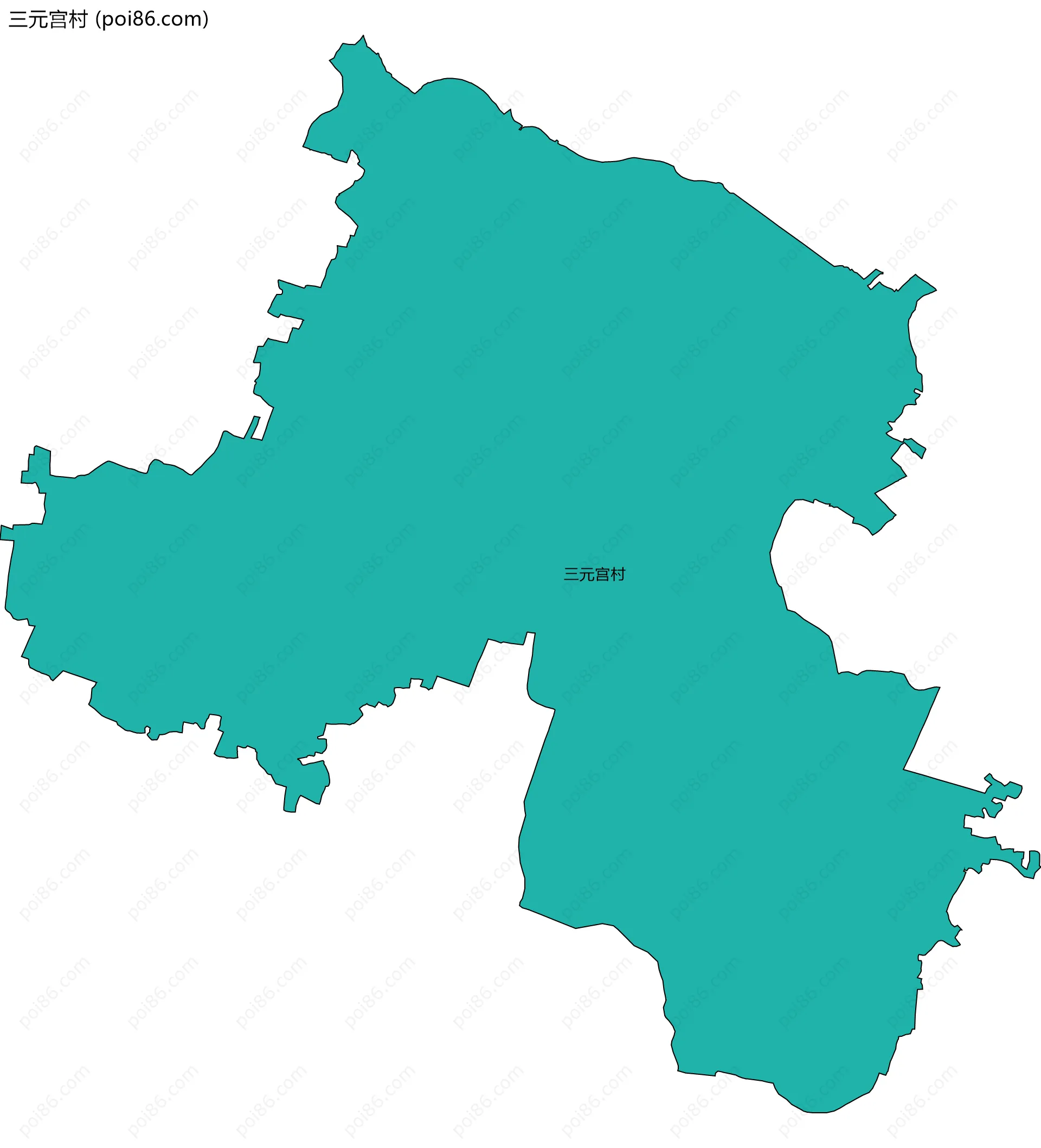 三元宫村边界地图