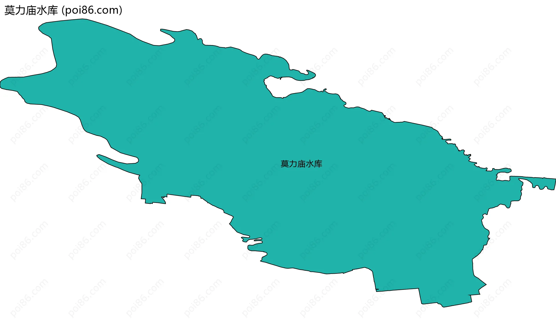 莫力庙水库边界地图(五级行政区划)